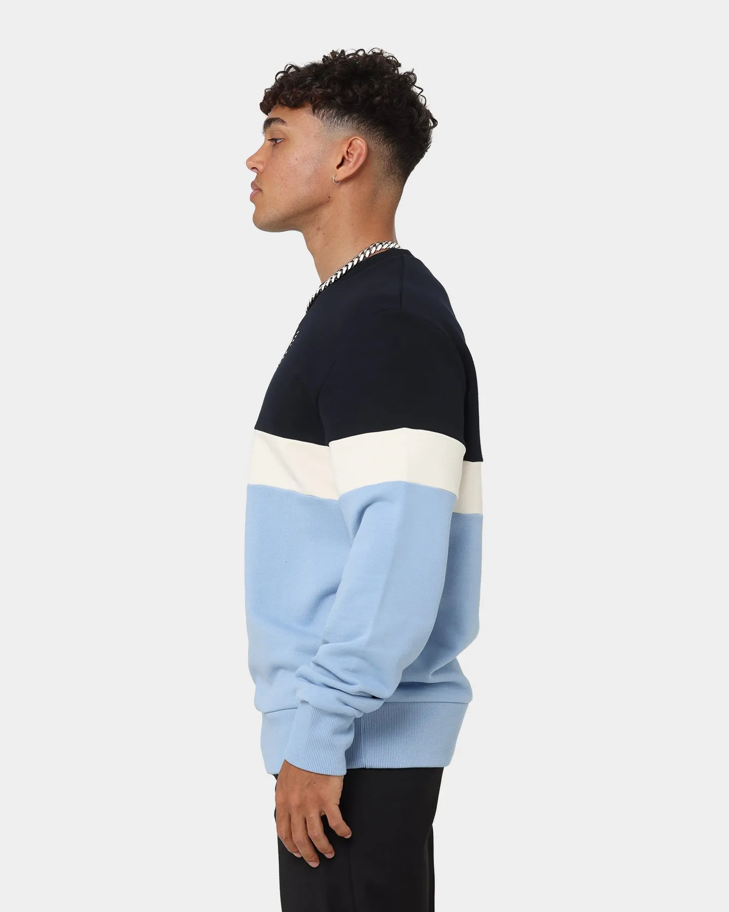 Fred Perry Printed Colour Block Sweatshirt Navy