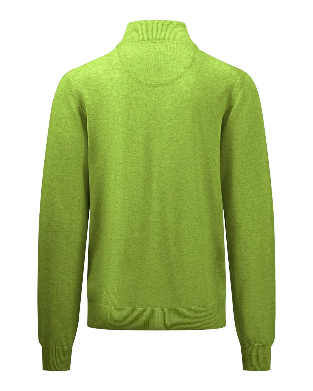 Fynch-Hatton Green Classic Zip Neck Jumper