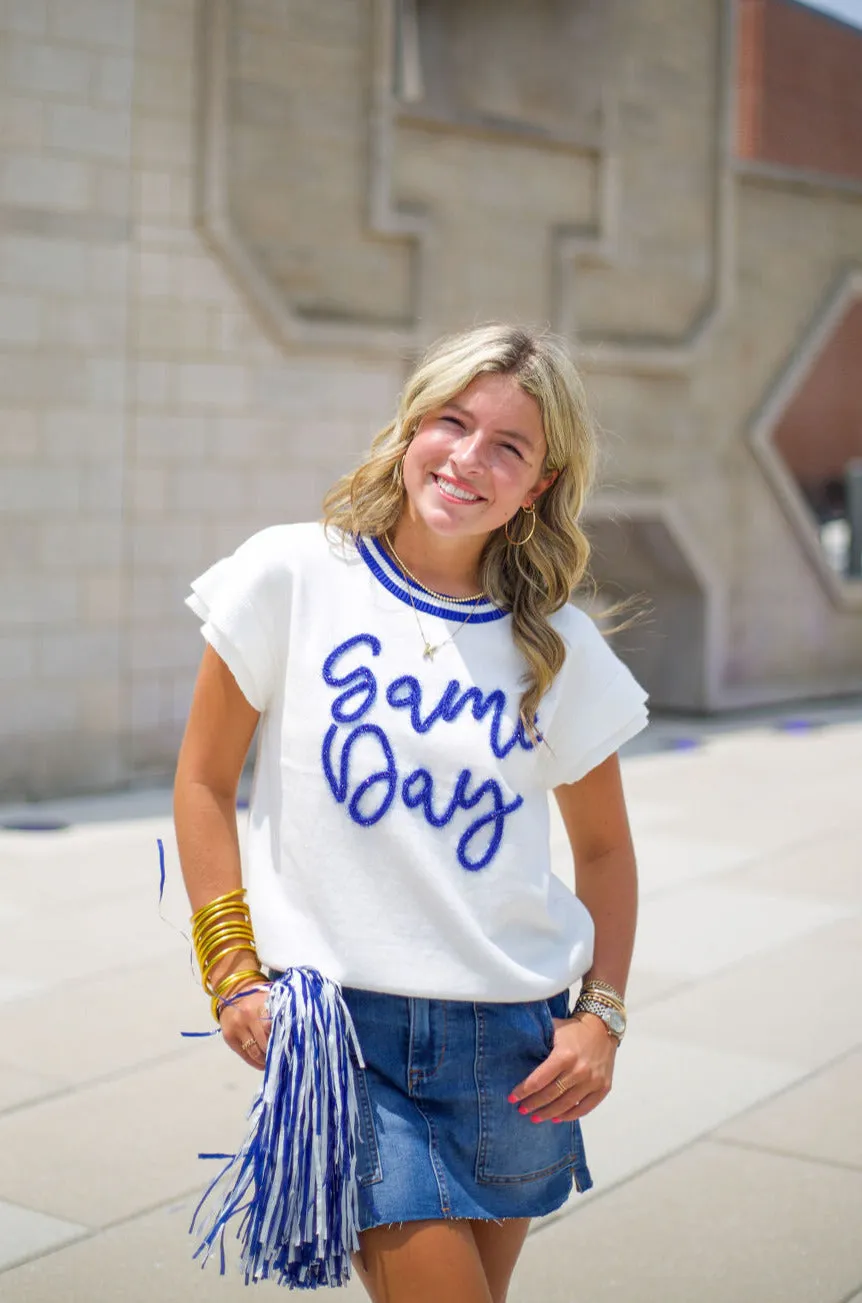 'Game Day' Ruffle Sleeve Sweater