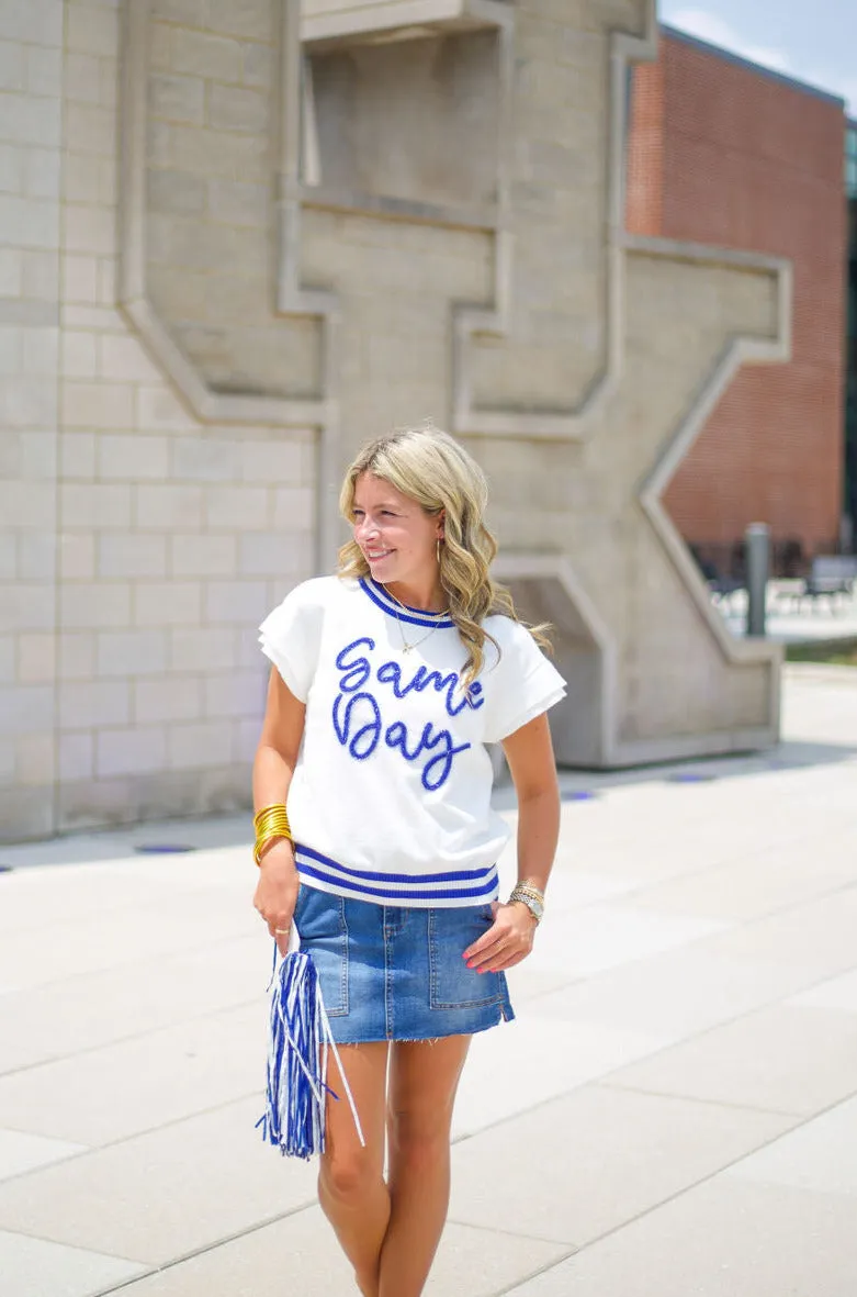 'Game Day' Ruffle Sleeve Sweater