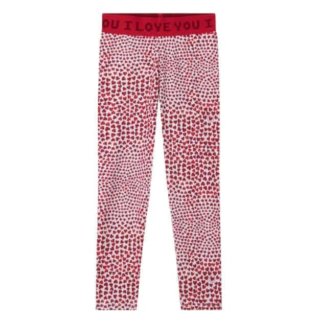 Girls All Over Heart Print Leggings