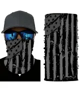 GRAY WASHED AMERICAN SEAMLESS BANDANA FACE COVER TUBE MULTIFUNCTION MASK WRAPS