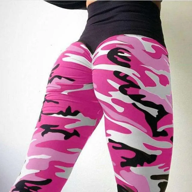 Great Push Up Printed Leggings - Women Polyester 4 colors High Waist Comfortable Legging (TBL)(F31)