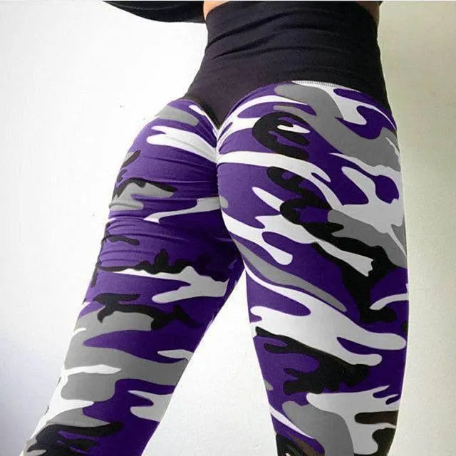 Great Push Up Printed Leggings - Women Polyester 4 colors High Waist Comfortable Legging (TBL)(F31)