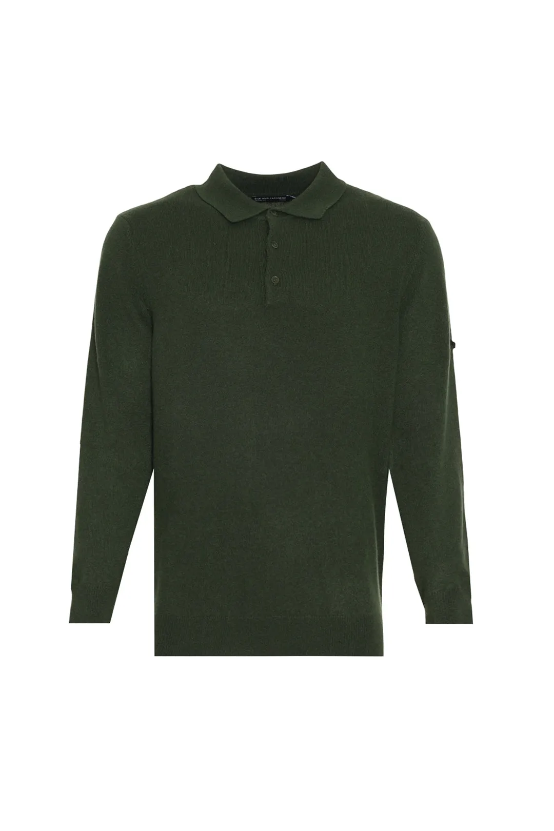 Green Pure Cashmere Men's Polo Sweater