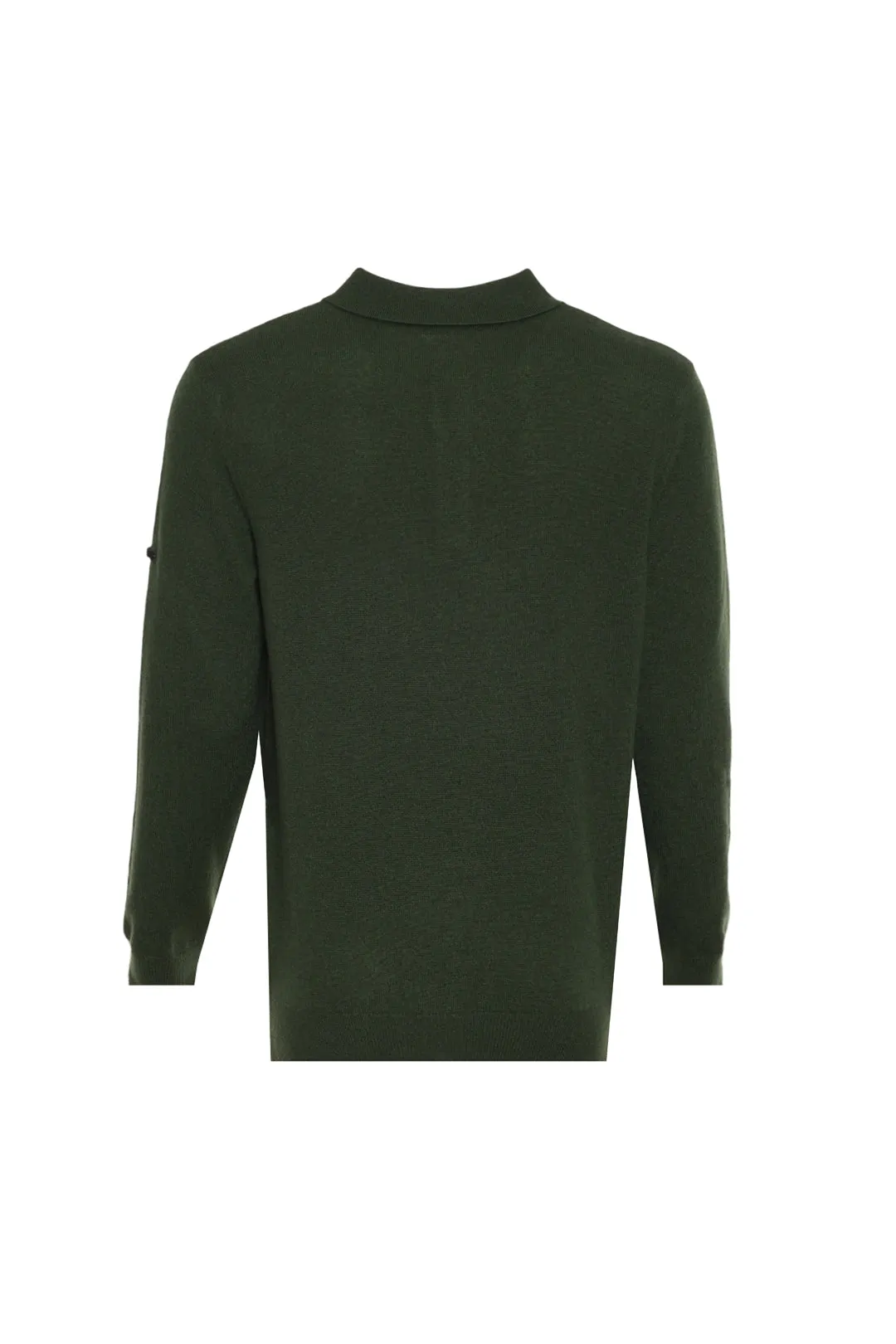 Green Pure Cashmere Men's Polo Sweater