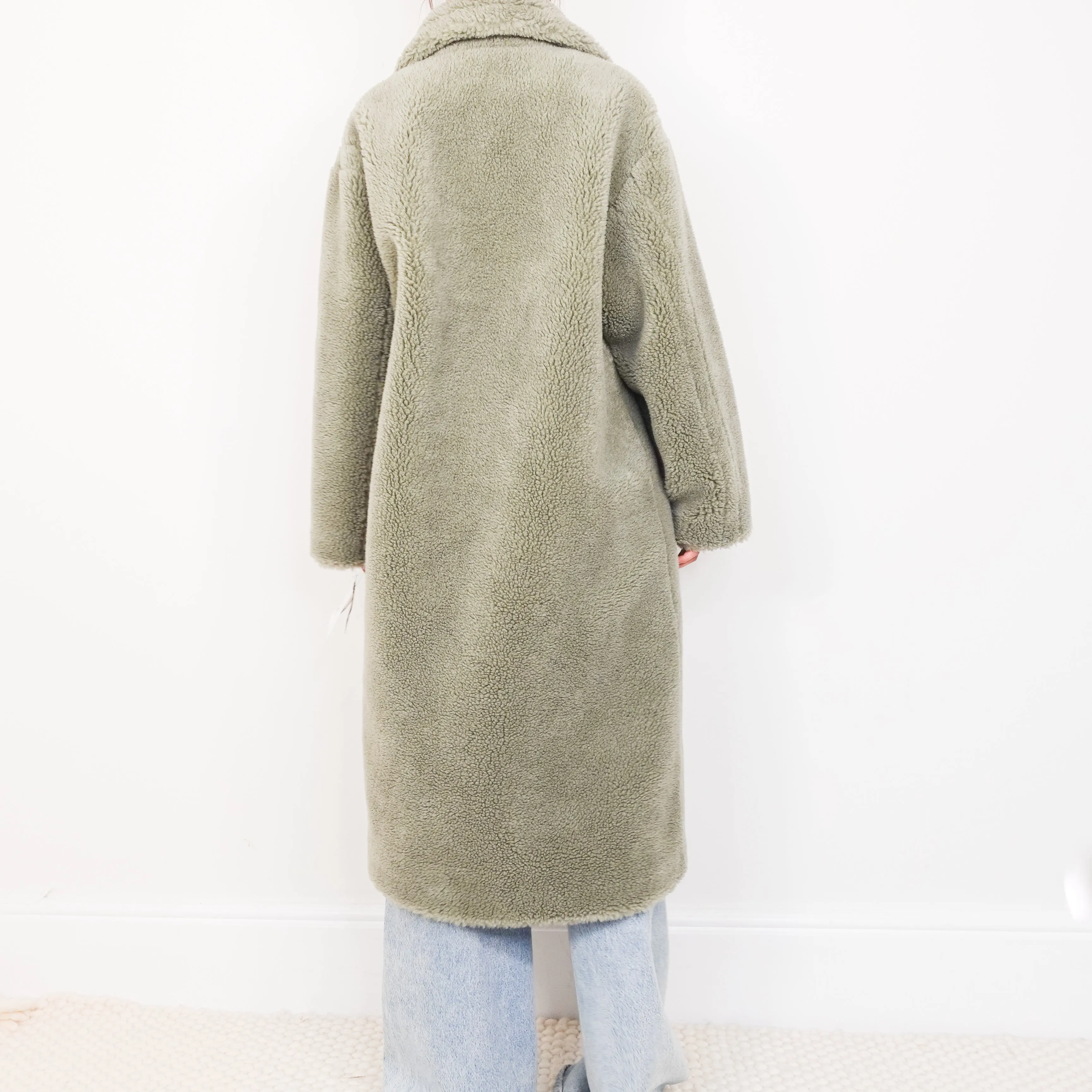 Green teddy coat RRP £360