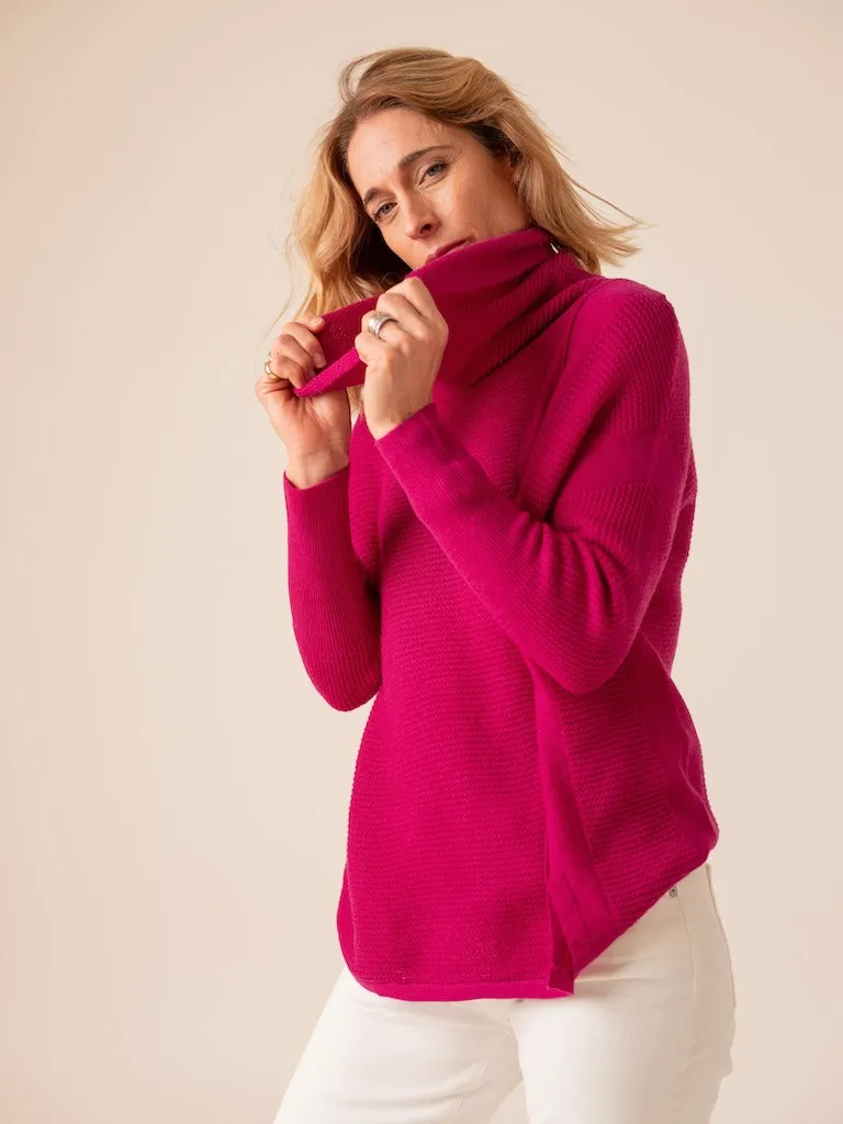 Harpers Emporium Cowl Neck Cashmere in Boysenberry