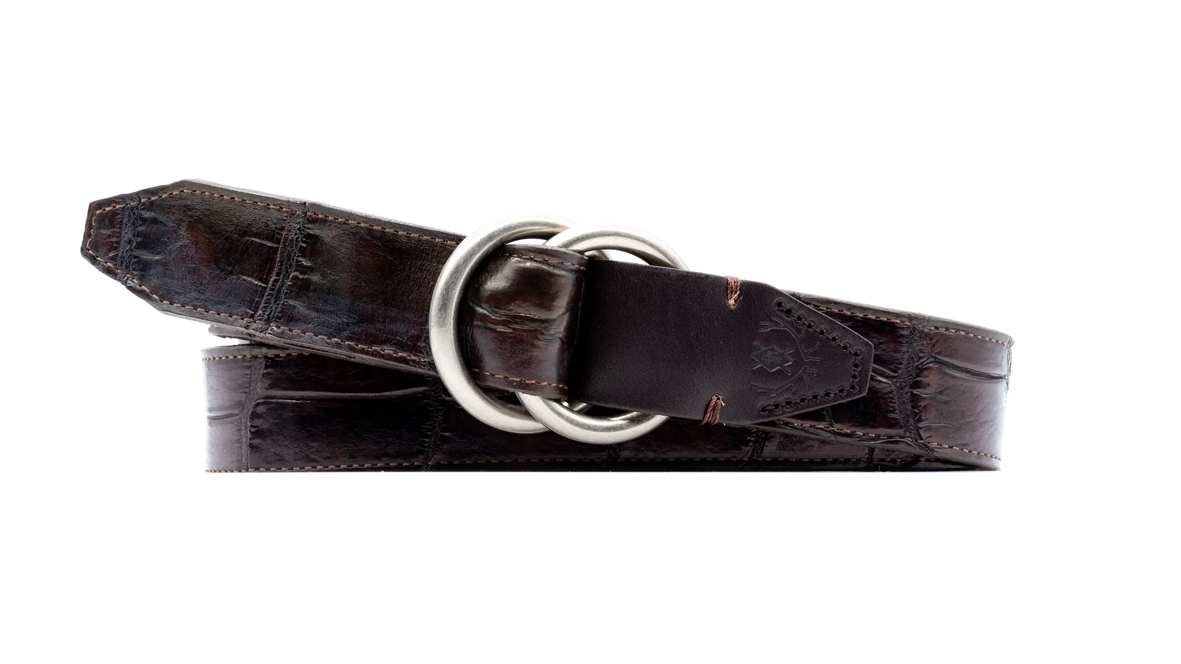 Henry O-Ring American Alligator Belt - Antique Chestnut