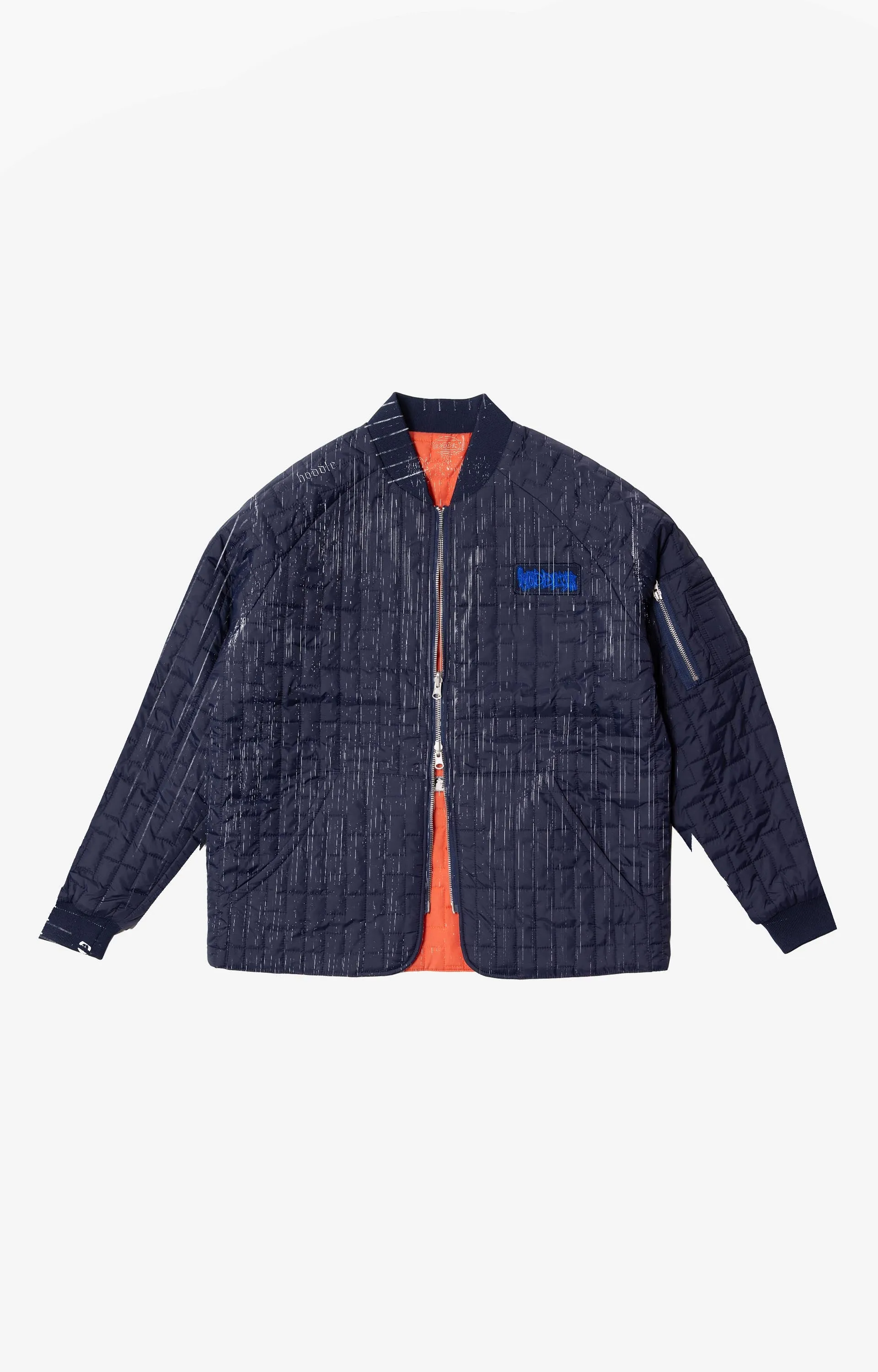 Hoddle Reversible Bomber Jacket Outerwear, Navy/Orange