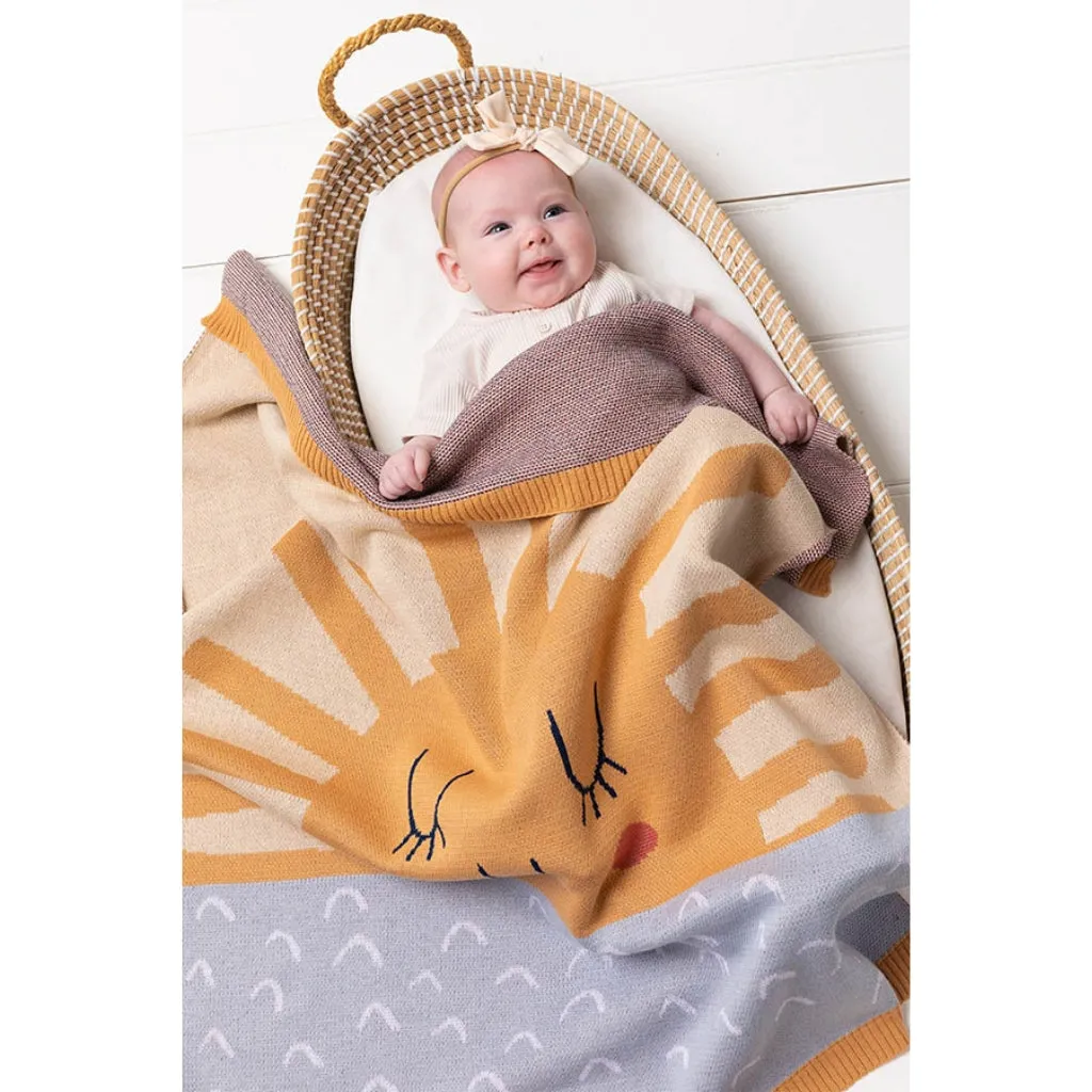 Indus Design Sunshine Baby Blanket Sky/Natural