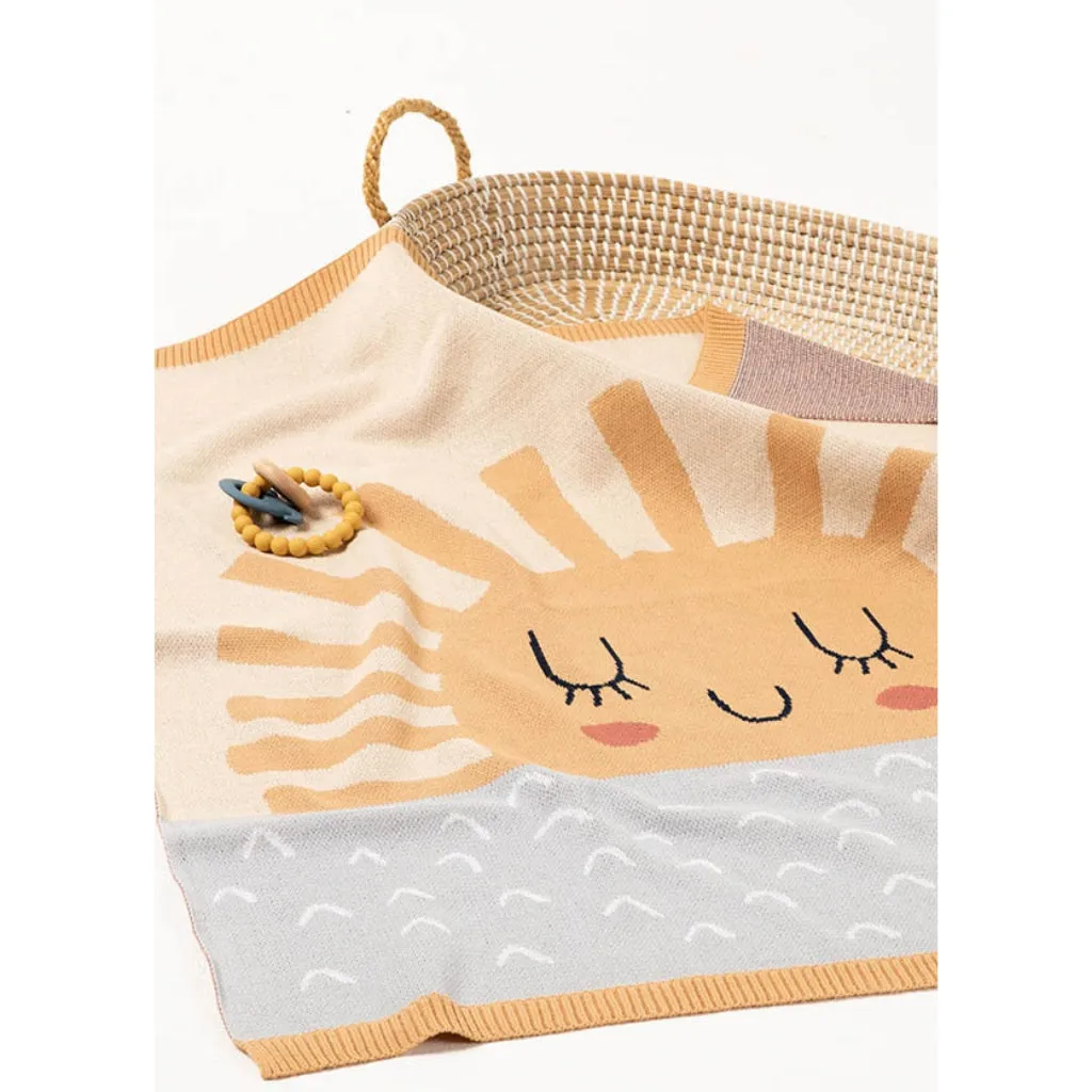 Indus Design Sunshine Baby Blanket Sky/Natural