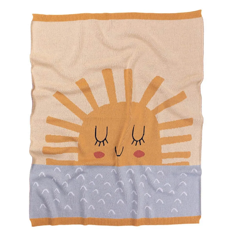 Indus Design Sunshine Baby Blanket Sky/Natural