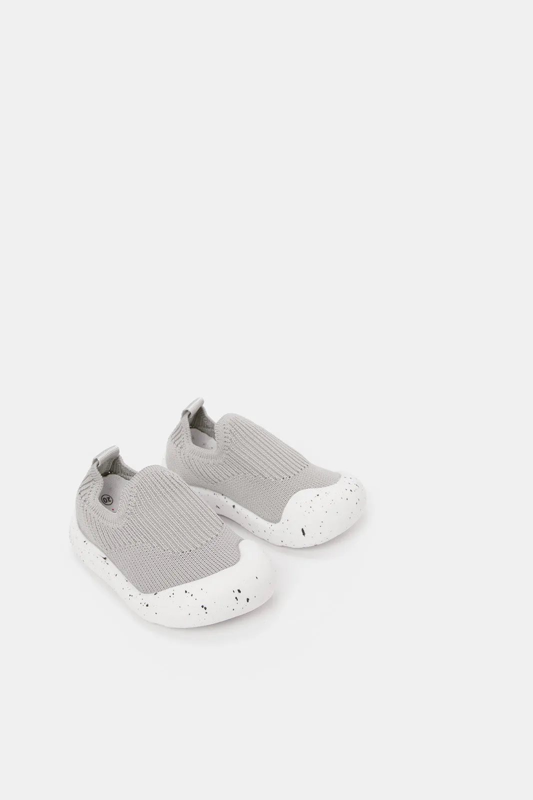 Infant Boys Grey Slip-On Trainer