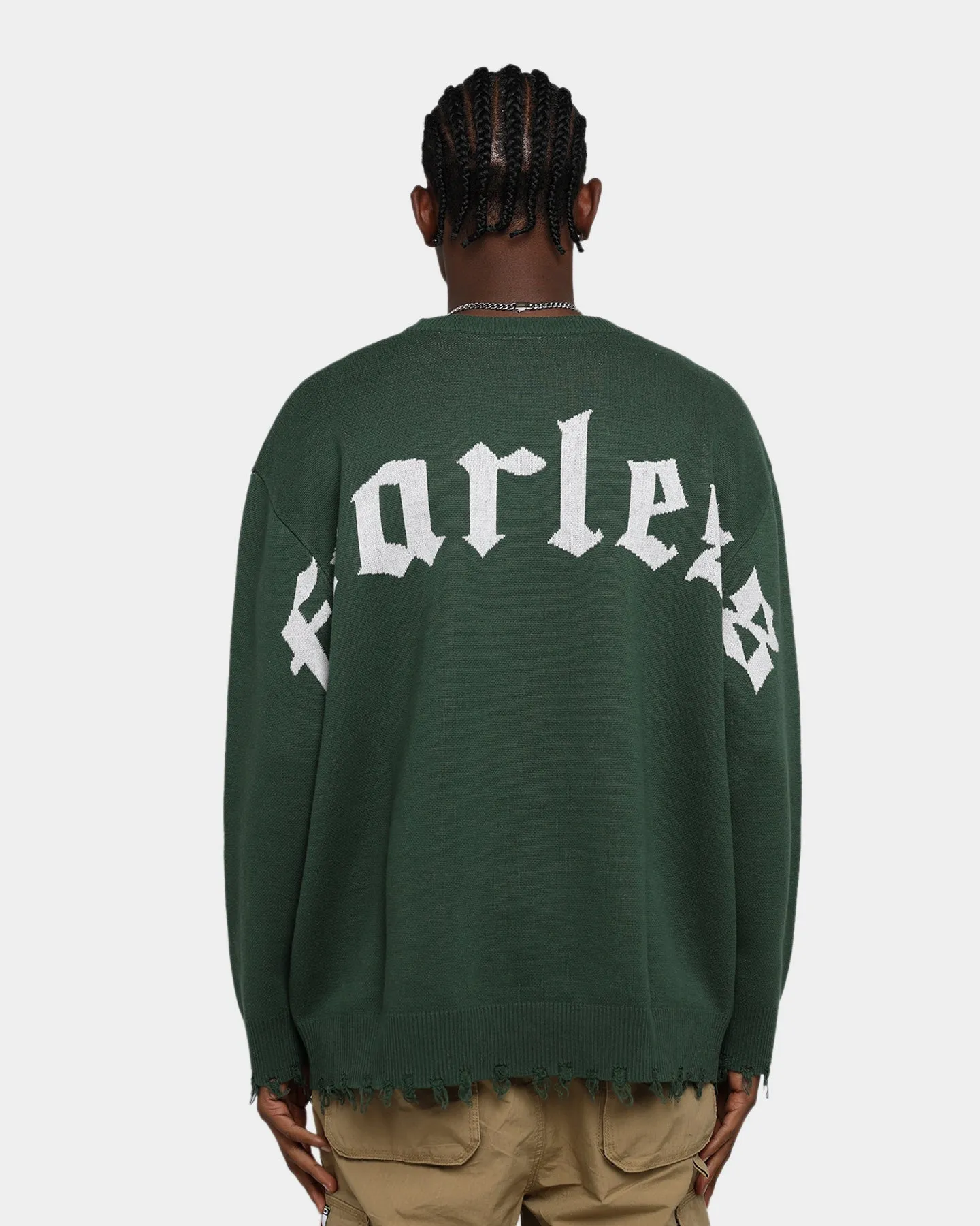 International Collective Fearless Distressed Sweater Green