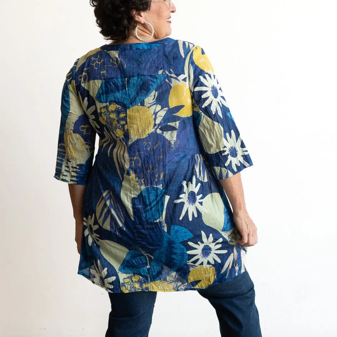 Island Resort Blouse by One Summer - Navy Fusion