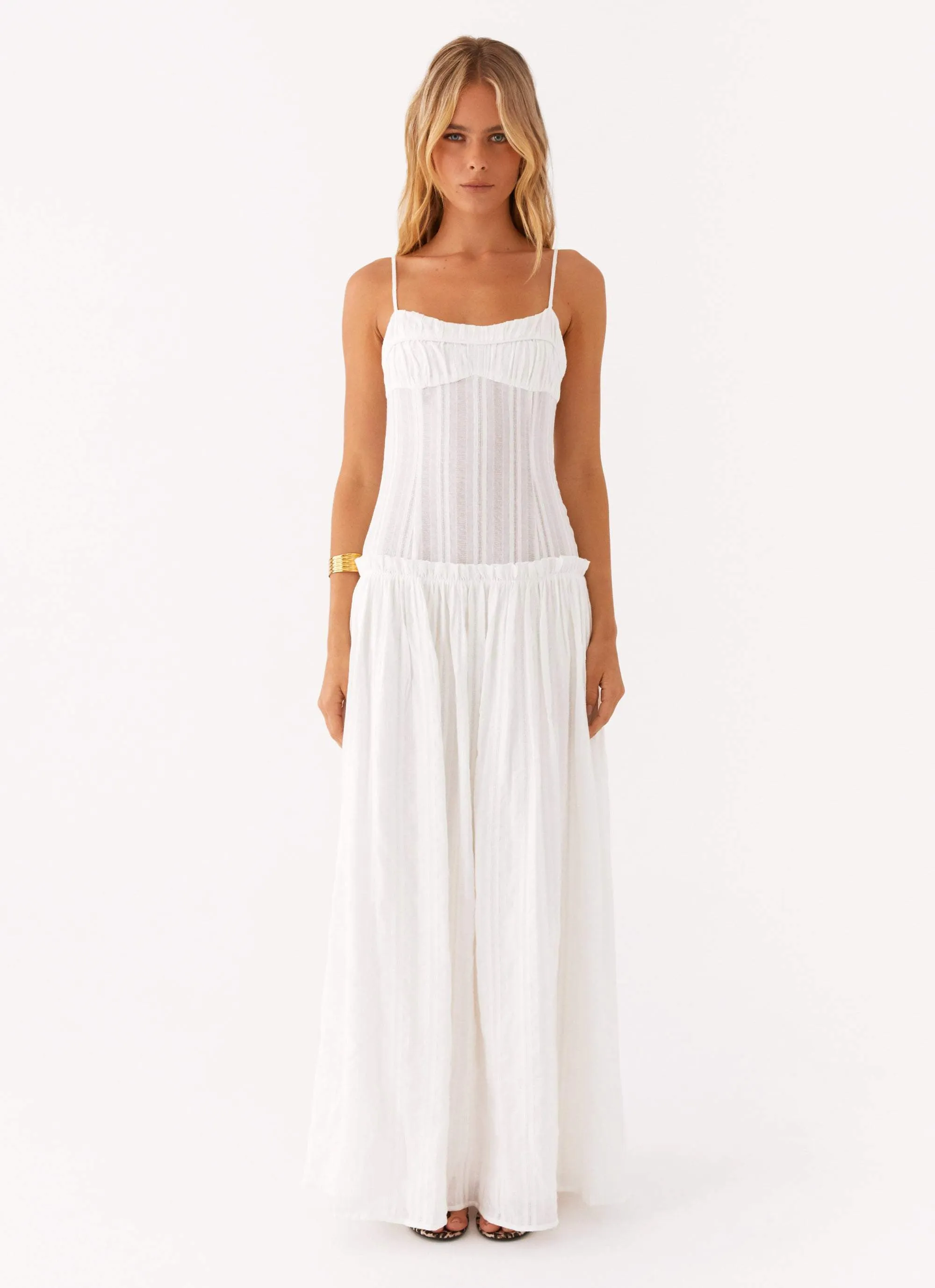 Jacinda Drop Waist Maxi Dress - Ivory