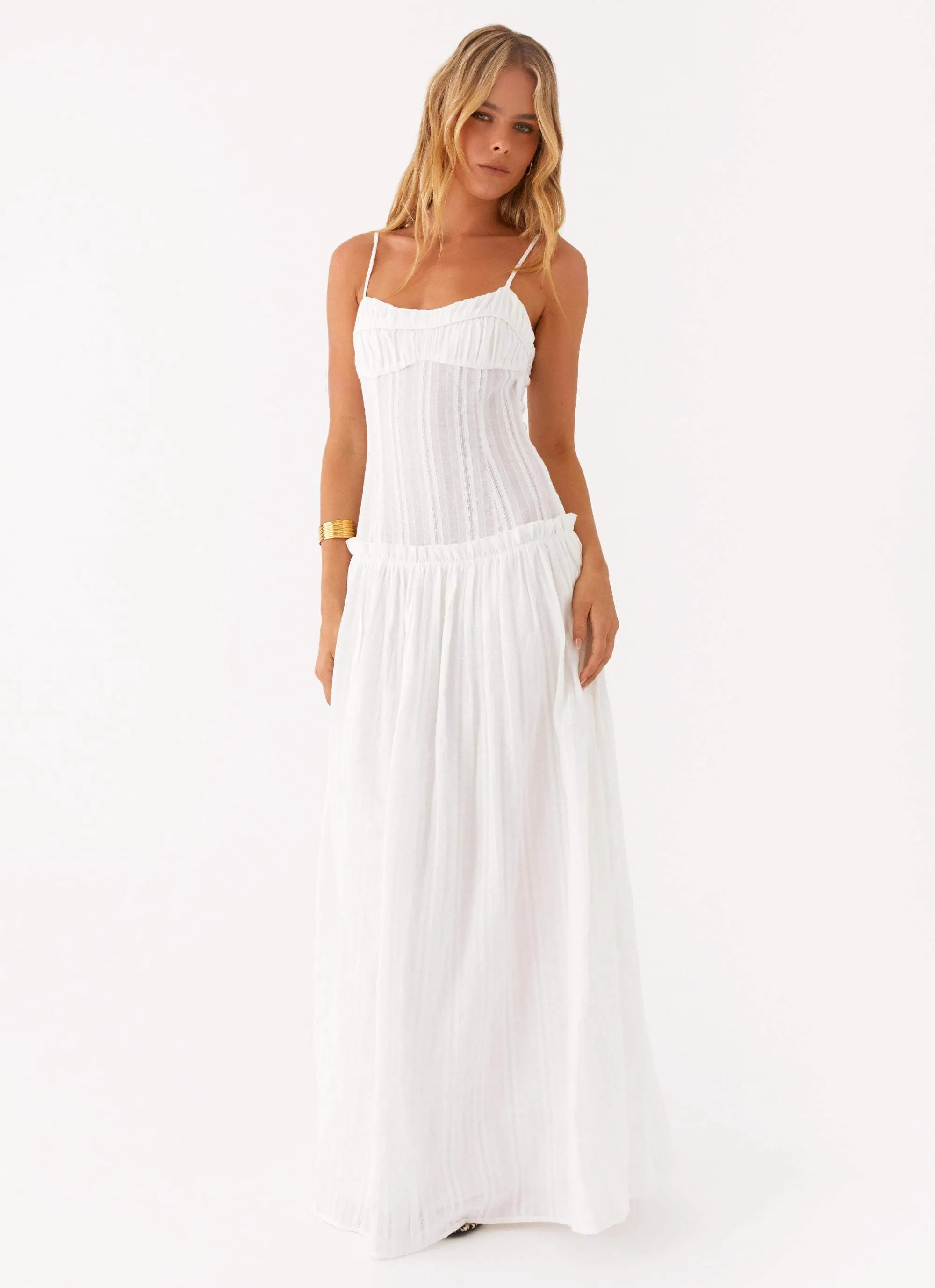 Jacinda Drop Waist Maxi Dress - Ivory