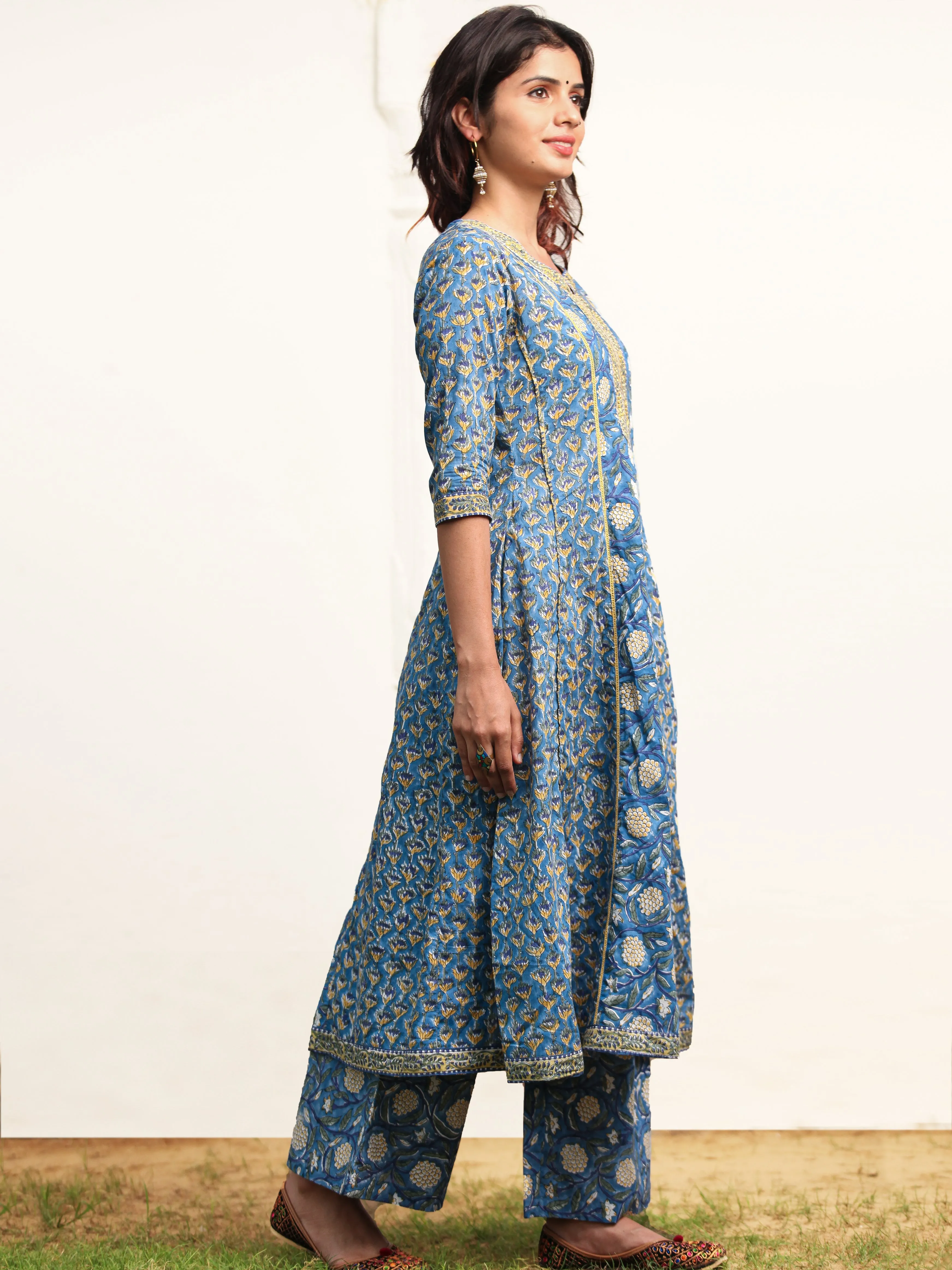 Jashn Vamil Set Of Flared Kurta Pants Dupatta