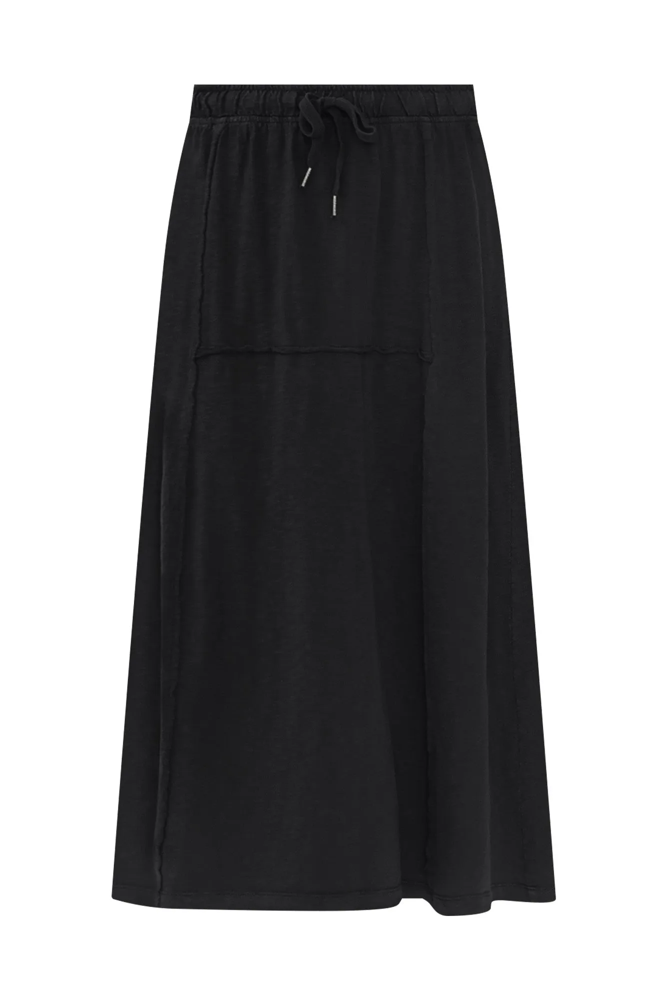 Jayne Black Cotton Drawstring Skirt