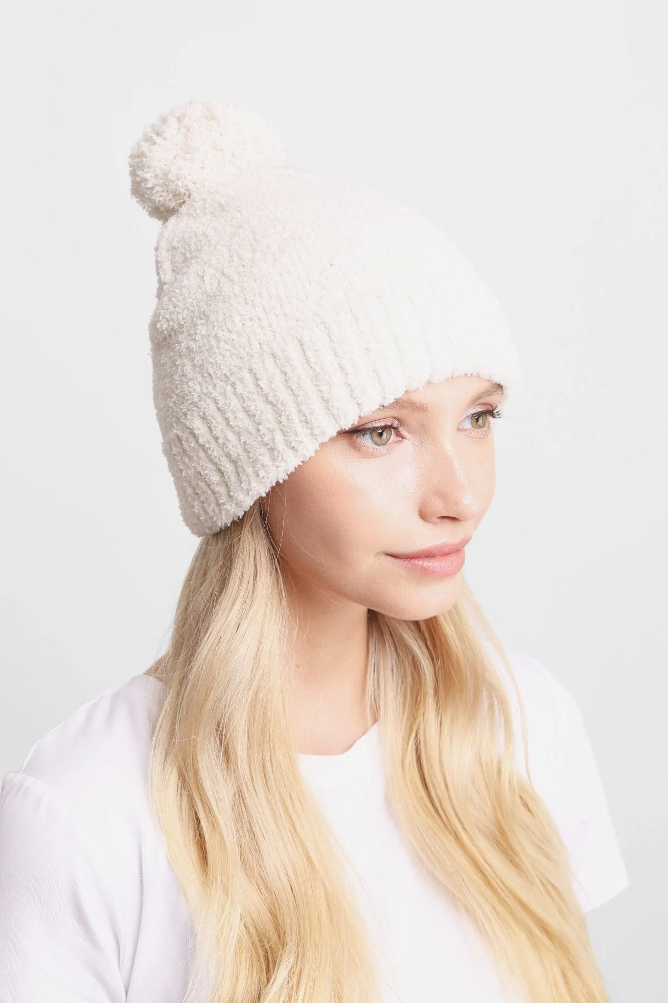 JH270 Solid Beanie with Pom-Pom