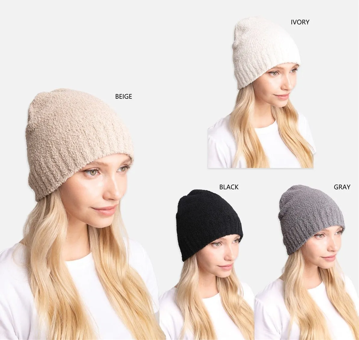 JH271 Solid Beanie With Ribbed Trim