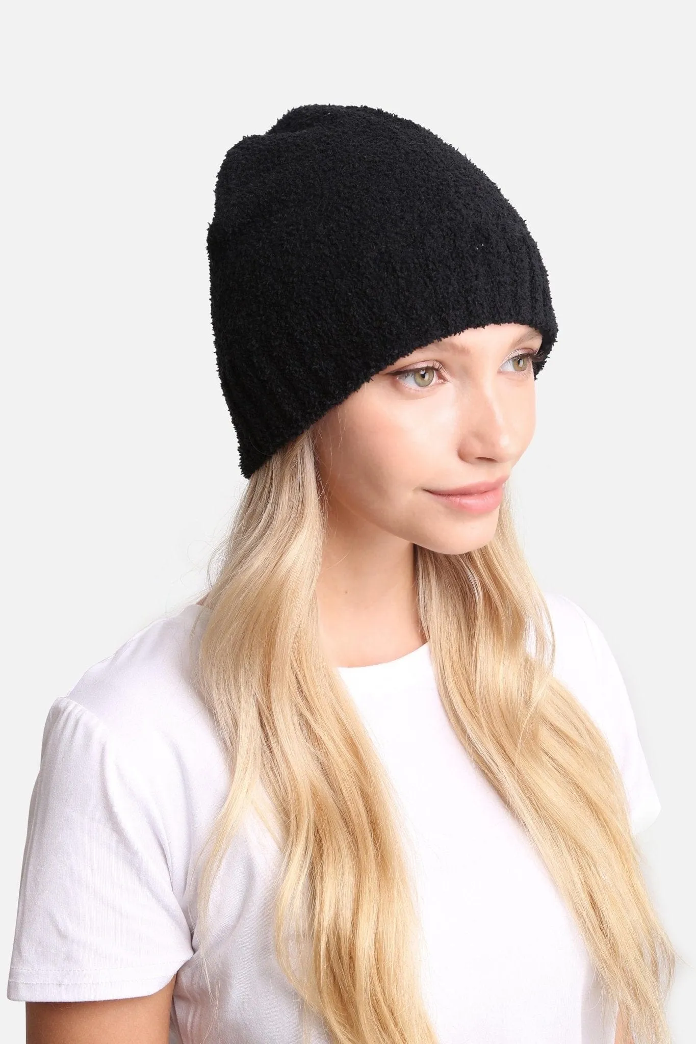 JH271 Solid Beanie With Ribbed Trim