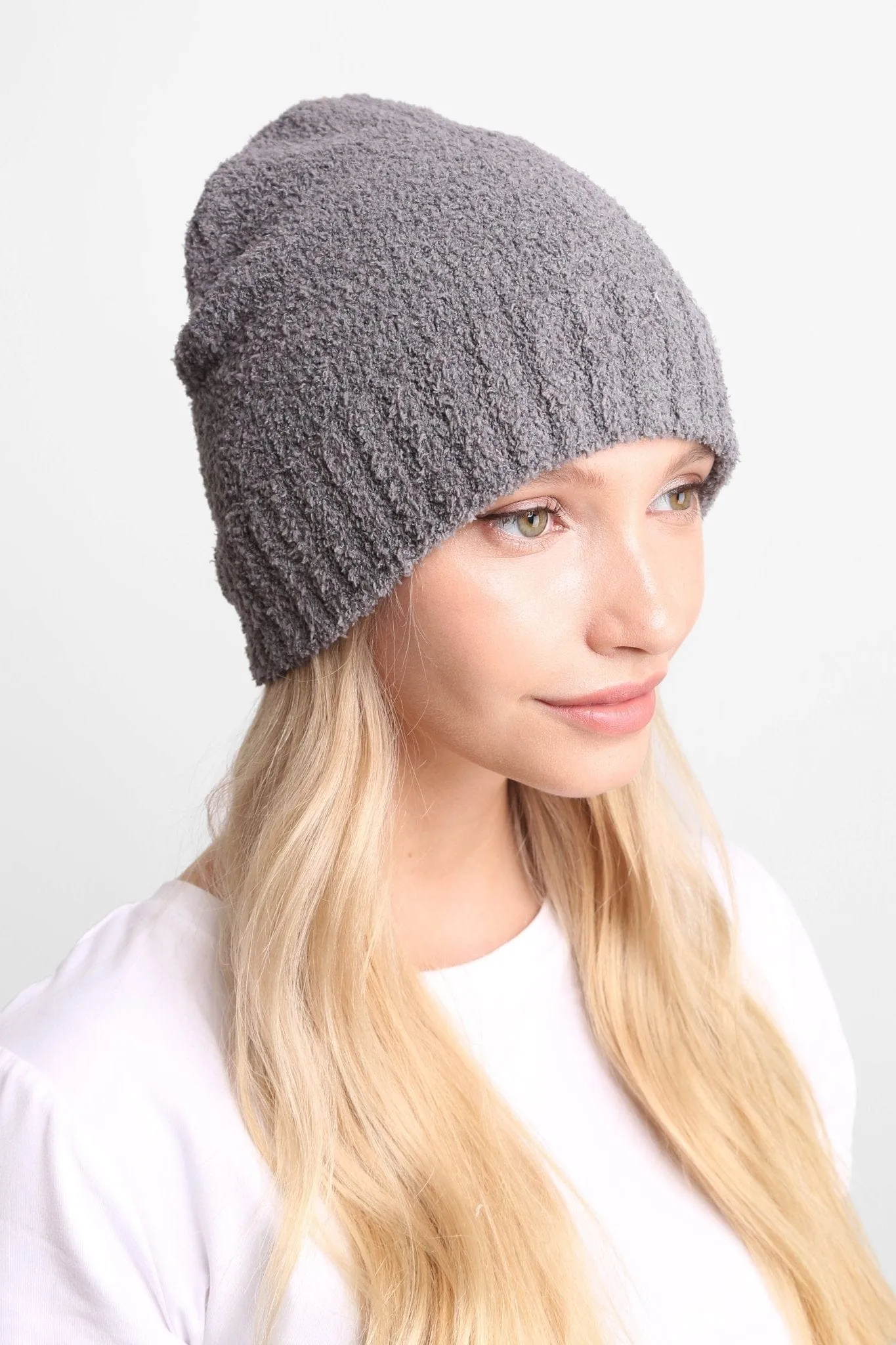 JH271 Solid Beanie With Ribbed Trim