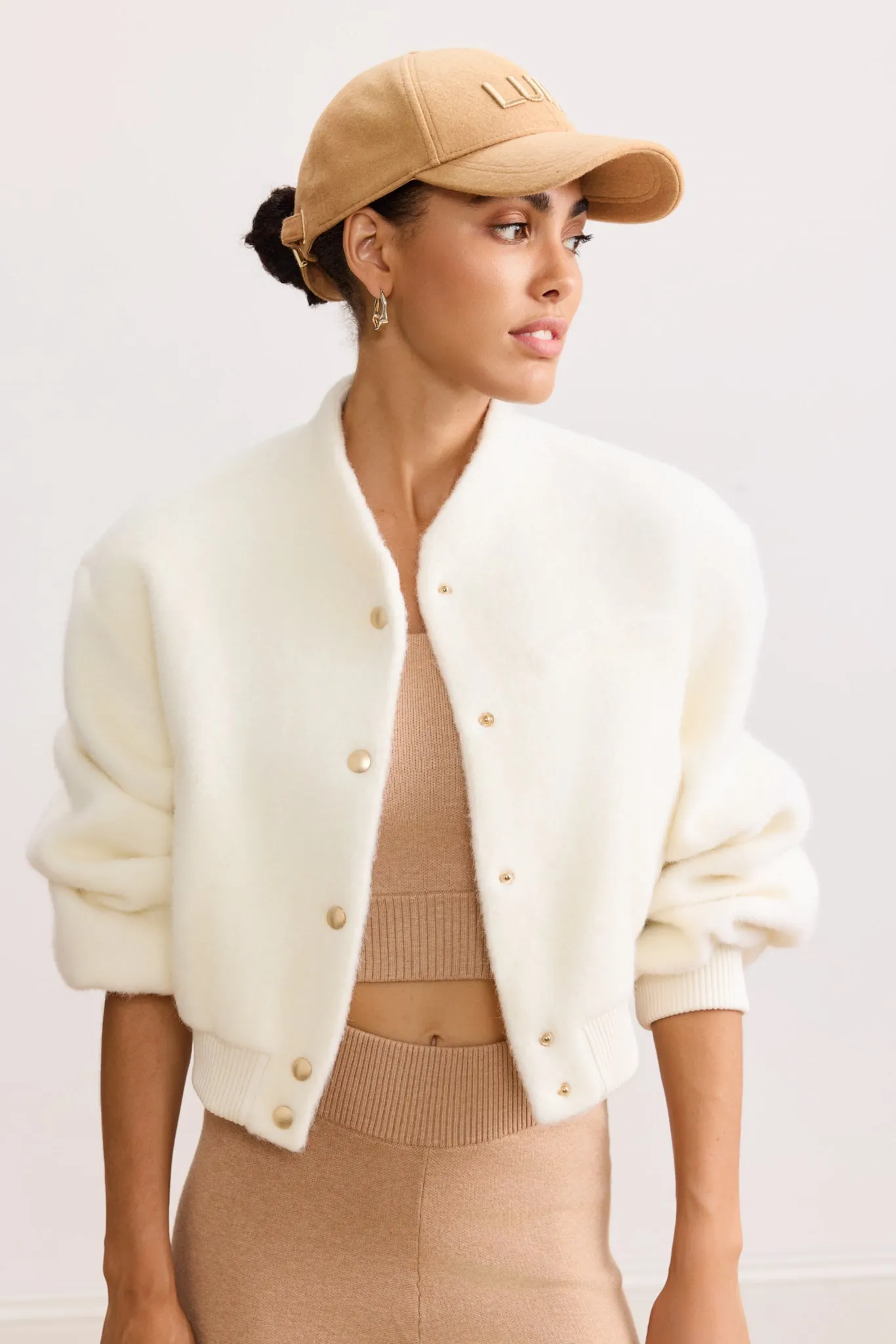 JOLIE vegan mohair jacket - Marshmellow