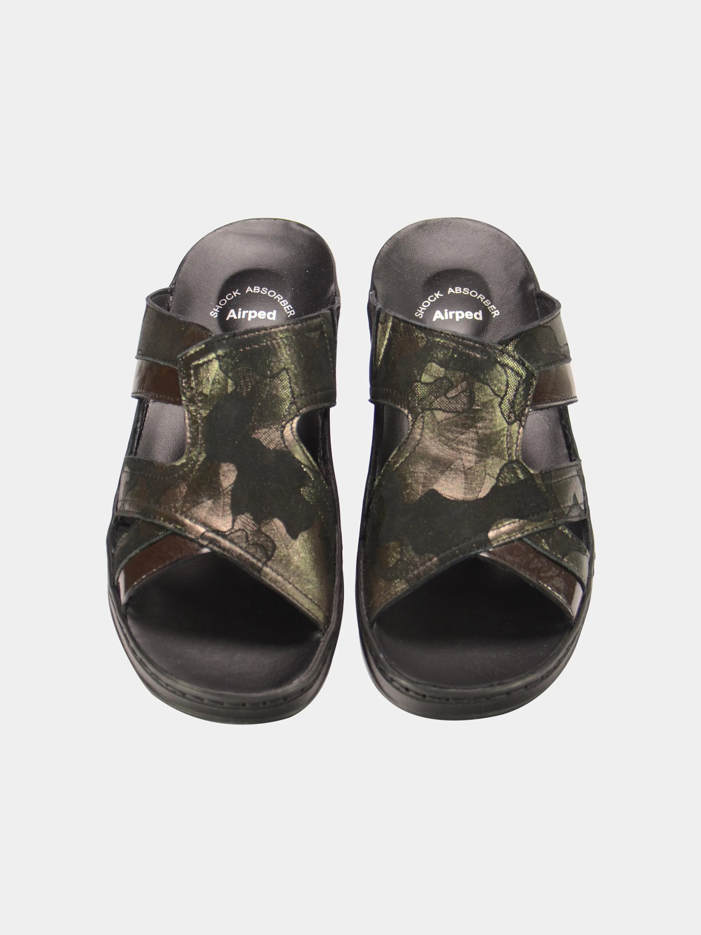 Josef Seibel Women Cammo Print Slider Leather Sandals