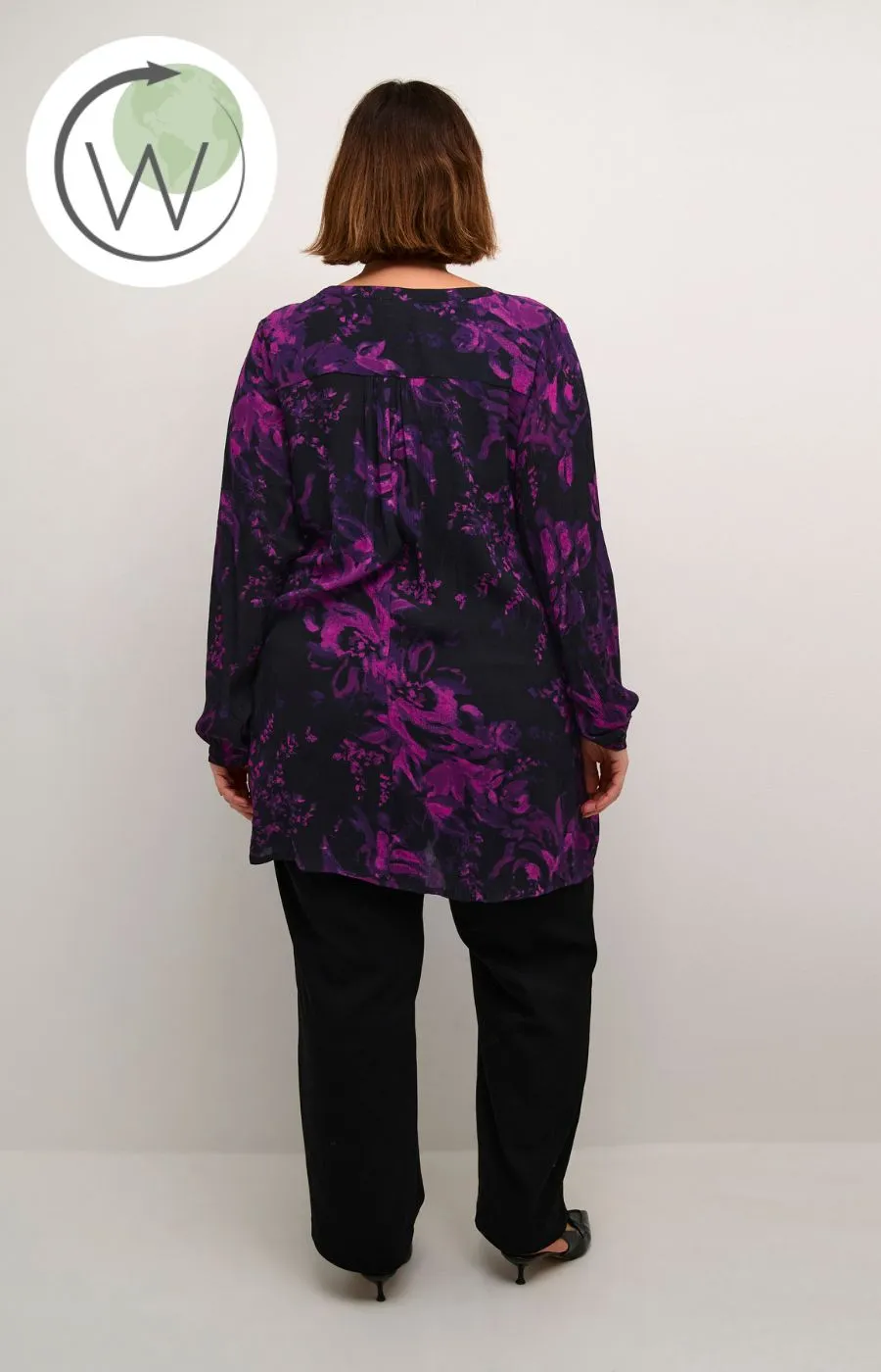 Kaffe Curve Ami Tunic in Black/Purple