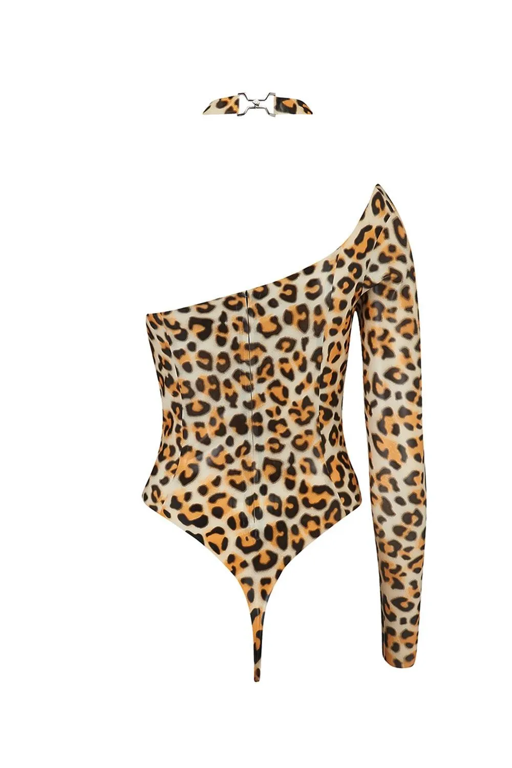 Kappa Keyhole Leopard Latex Bodysuit