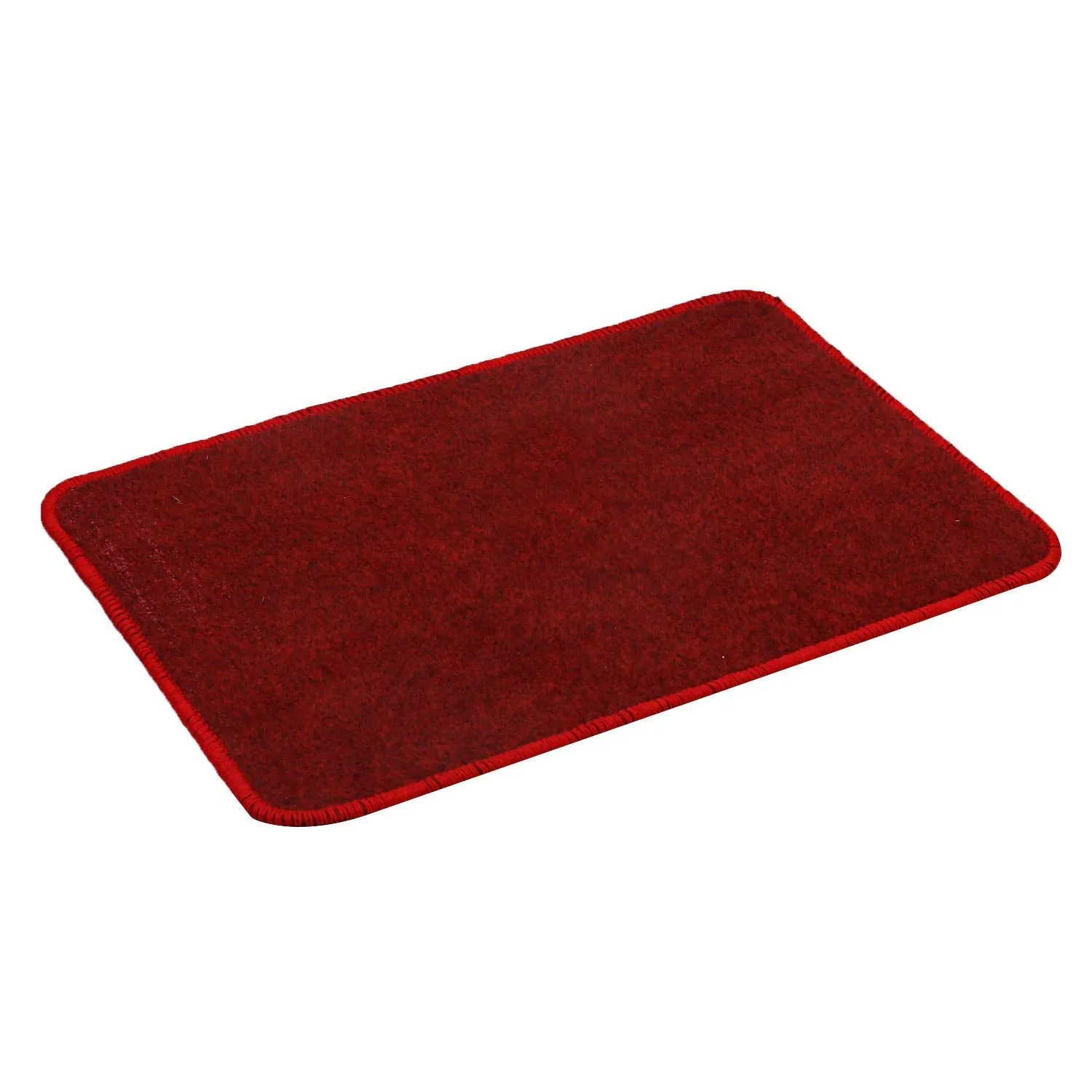 Kuber Industries Microfiber Anti Slip 2 Pieces Bath Mat 22"x14", Grey & Red - CTKTC39925,Standard