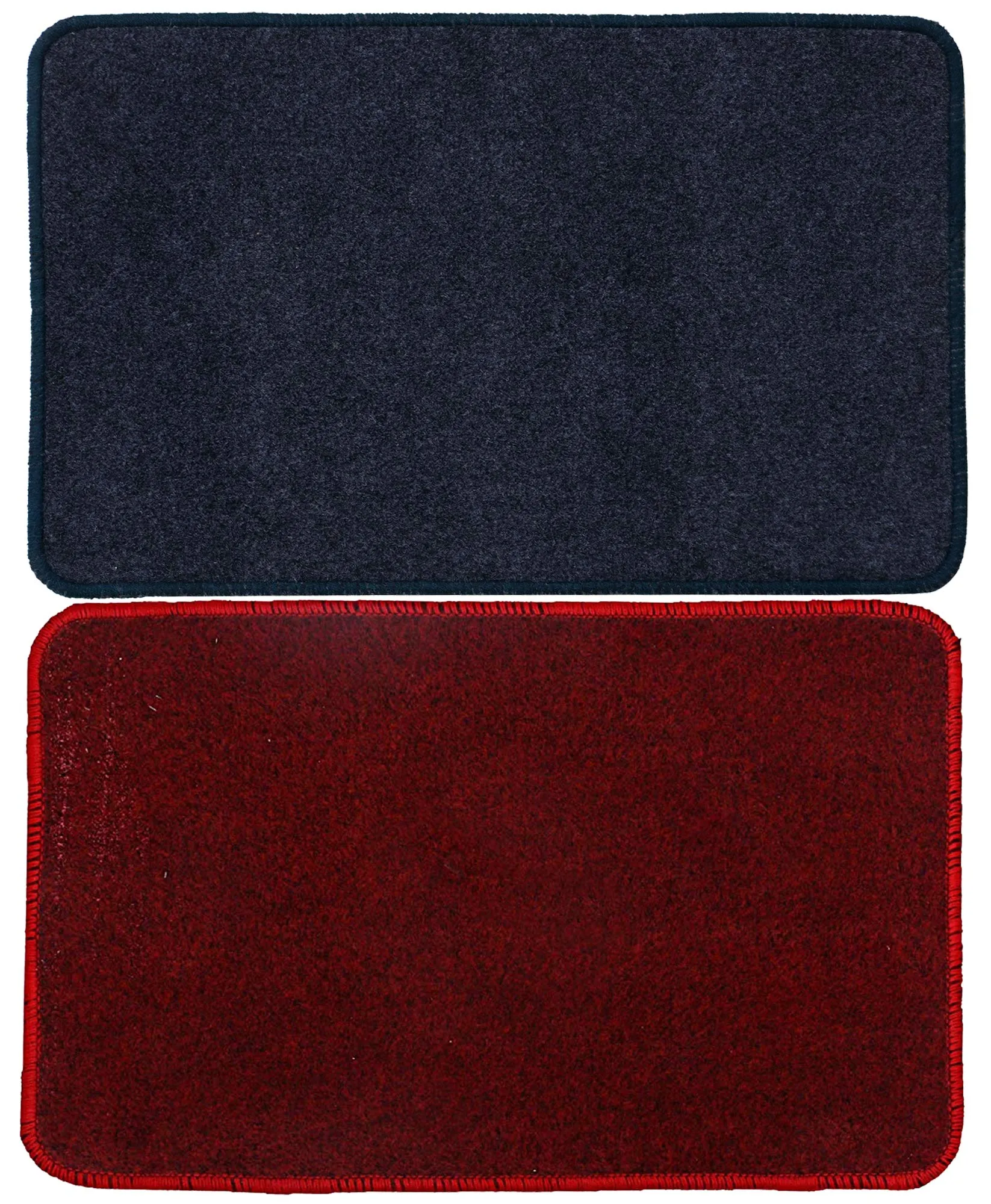 Kuber Industries Microfiber Anti Slip 2 Pieces Bath Mat 22"x14", Grey & Red - CTKTC39925,Standard