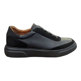 Lacuzzo Italian Leather Slip on Trainer Black