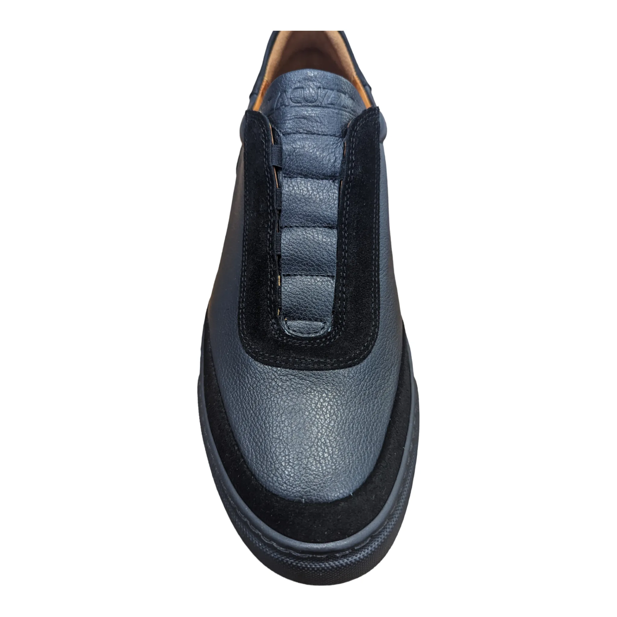 Lacuzzo Italian Leather Slip on Trainer Black