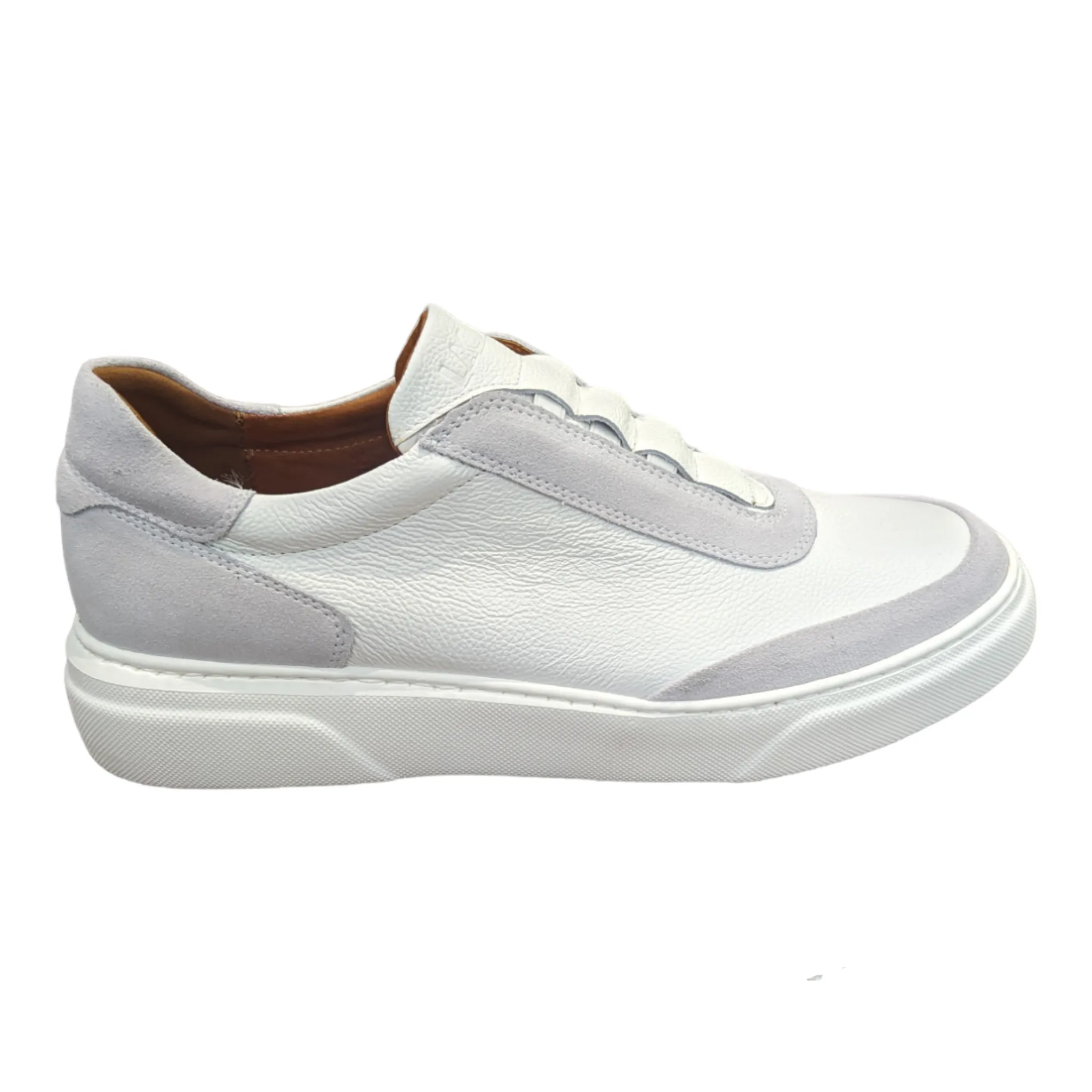 Lacuzzo Italian Leather Slip on Trainer White