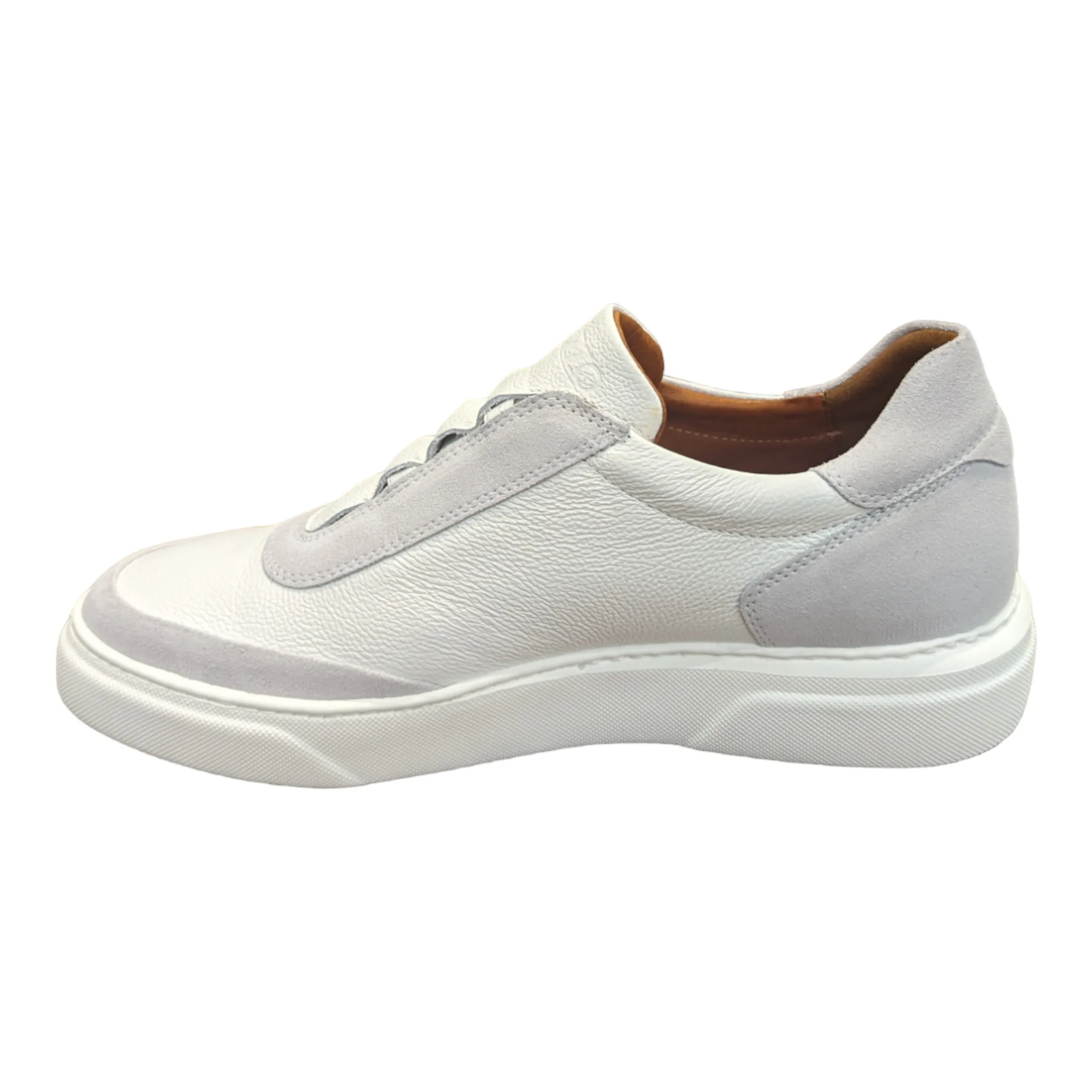 Lacuzzo Italian Leather Slip on Trainer White