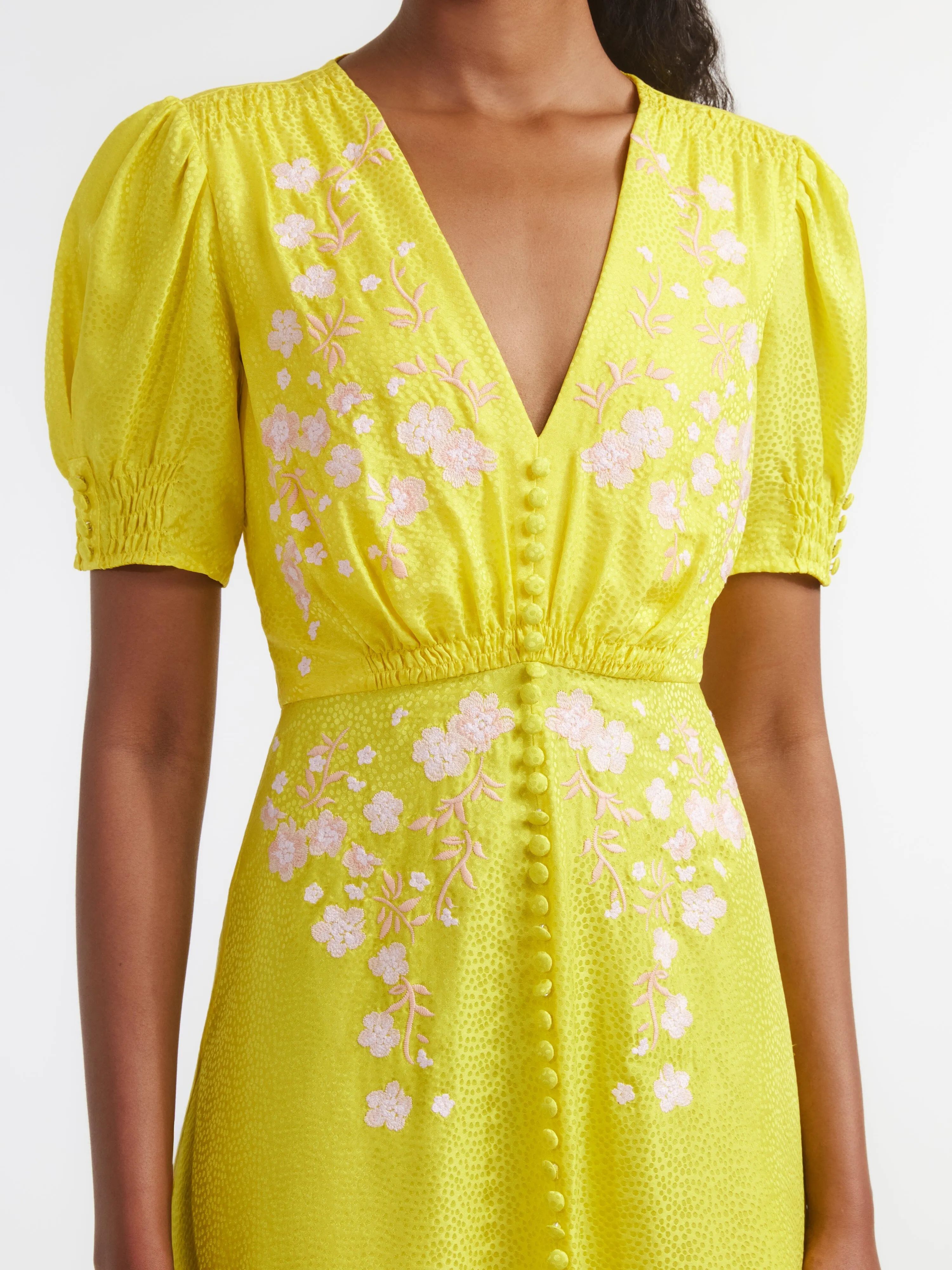 Lea Dress in Bright Lemon