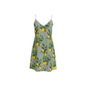 Lemony Dots Slip Dress