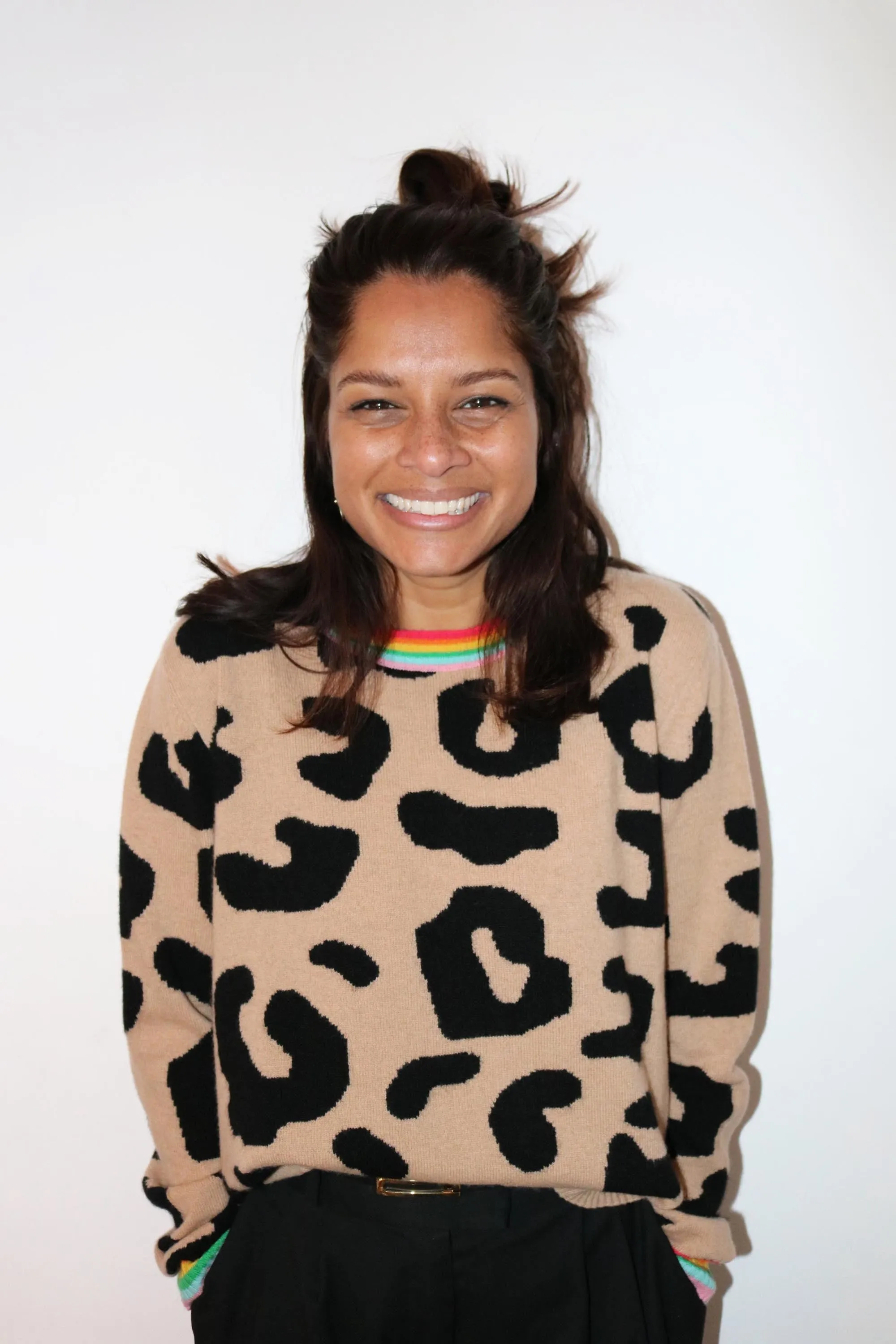 Leopard Rainbow Cashmere Crew Neck