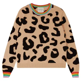 Leopard Rainbow Cashmere Crew Neck