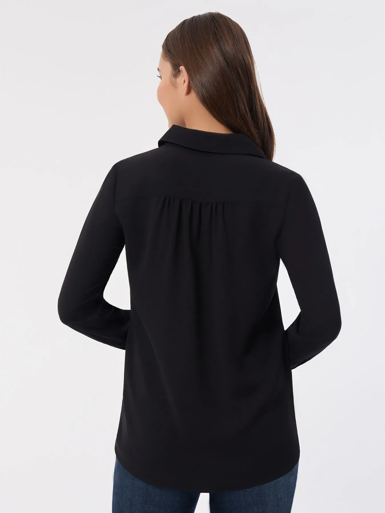 Long Sleeve Popover Tunic, Jasper Crepe