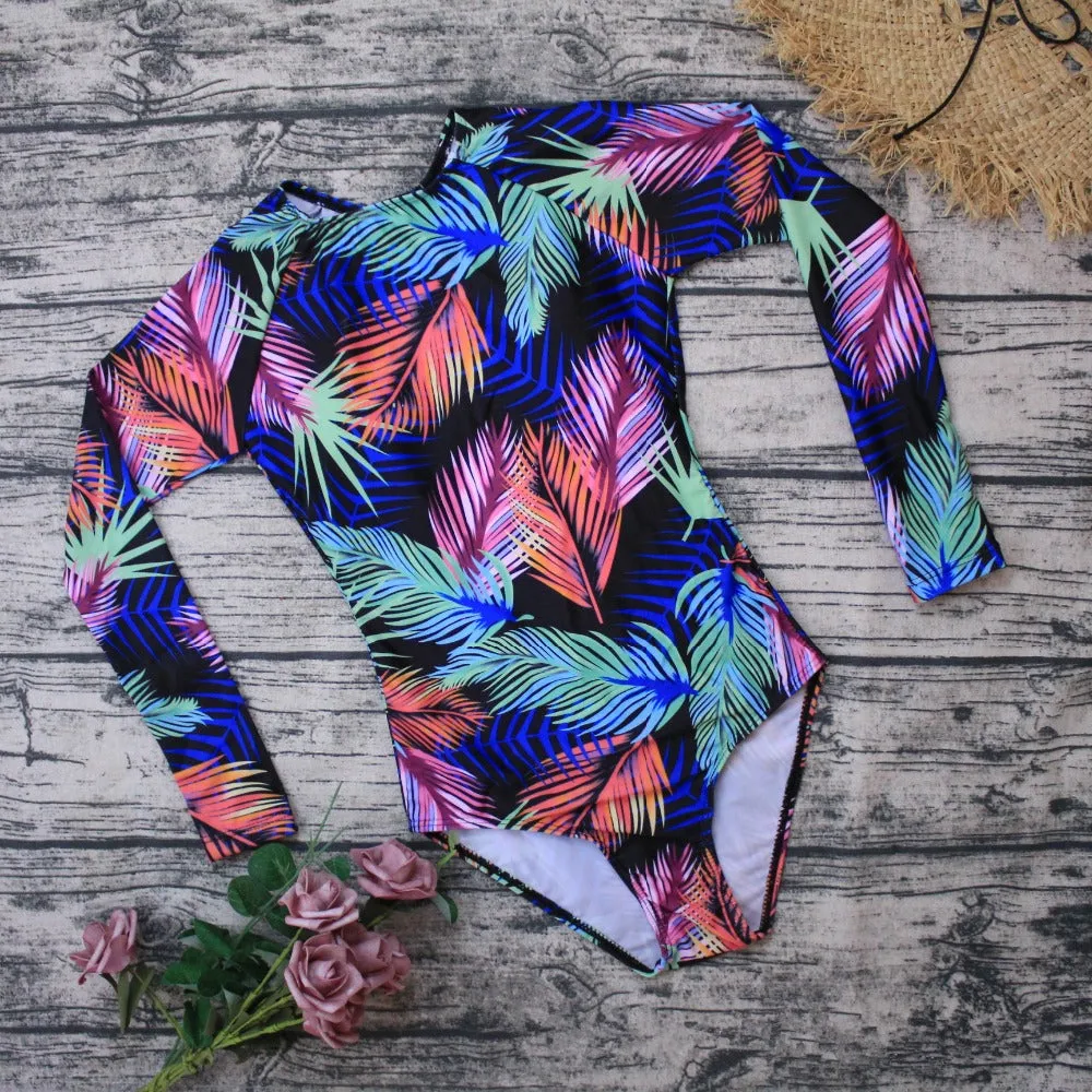 Long sleeve swimwear one piece swimsuit backless jumpsuit swim suit Bathing Suit beach wear Bodysuit Monokini