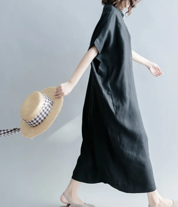 Loose Summer Cotton Linen Spring Women Dresses QZ200535