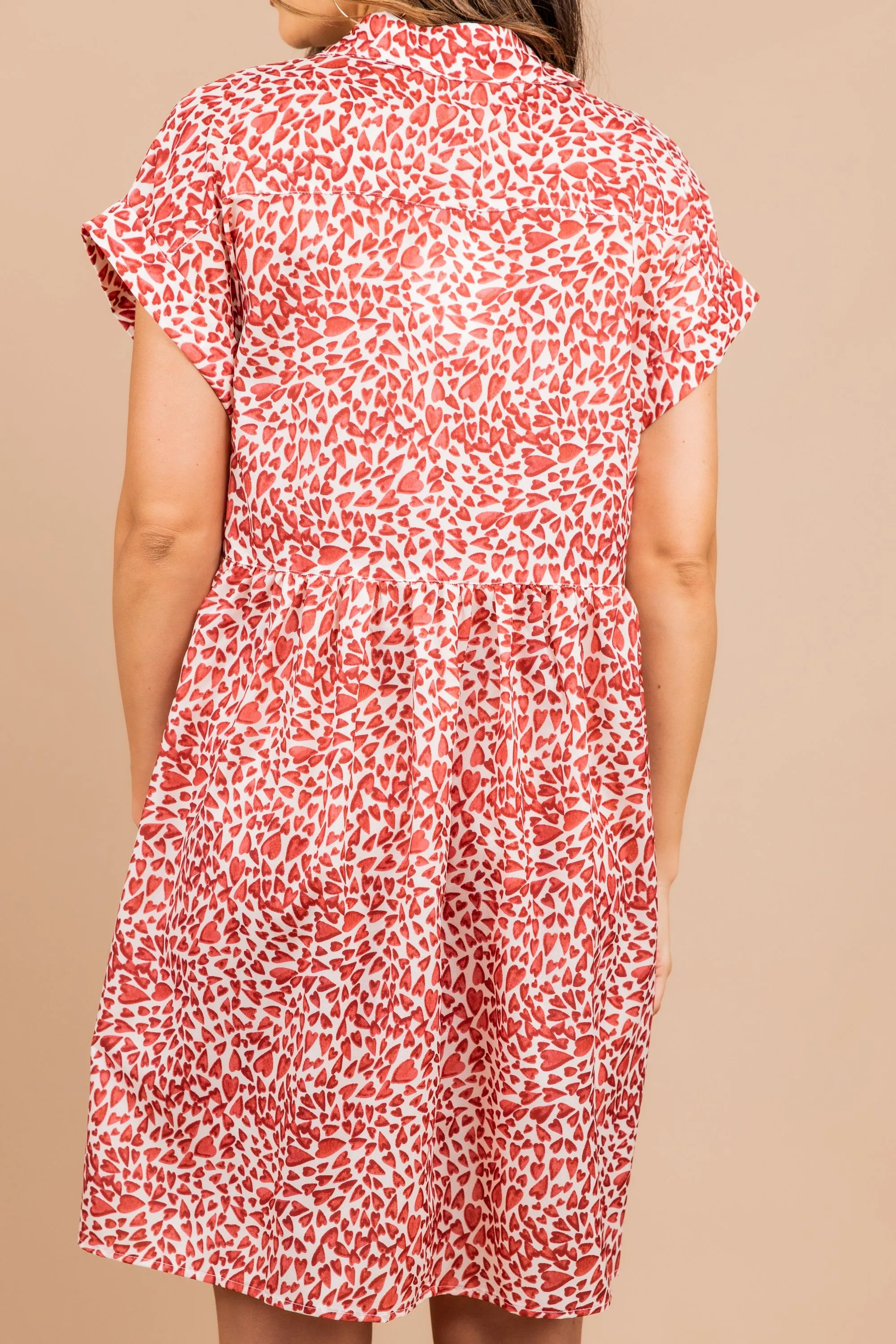 Love In Abundance Off White Heart Print Dress