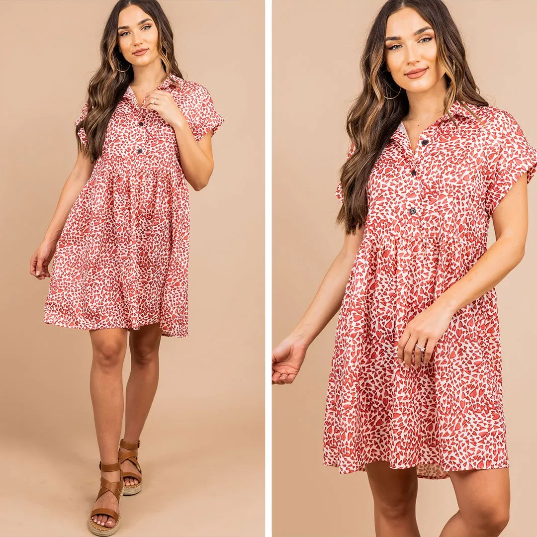 Love In Abundance Off White Heart Print Dress