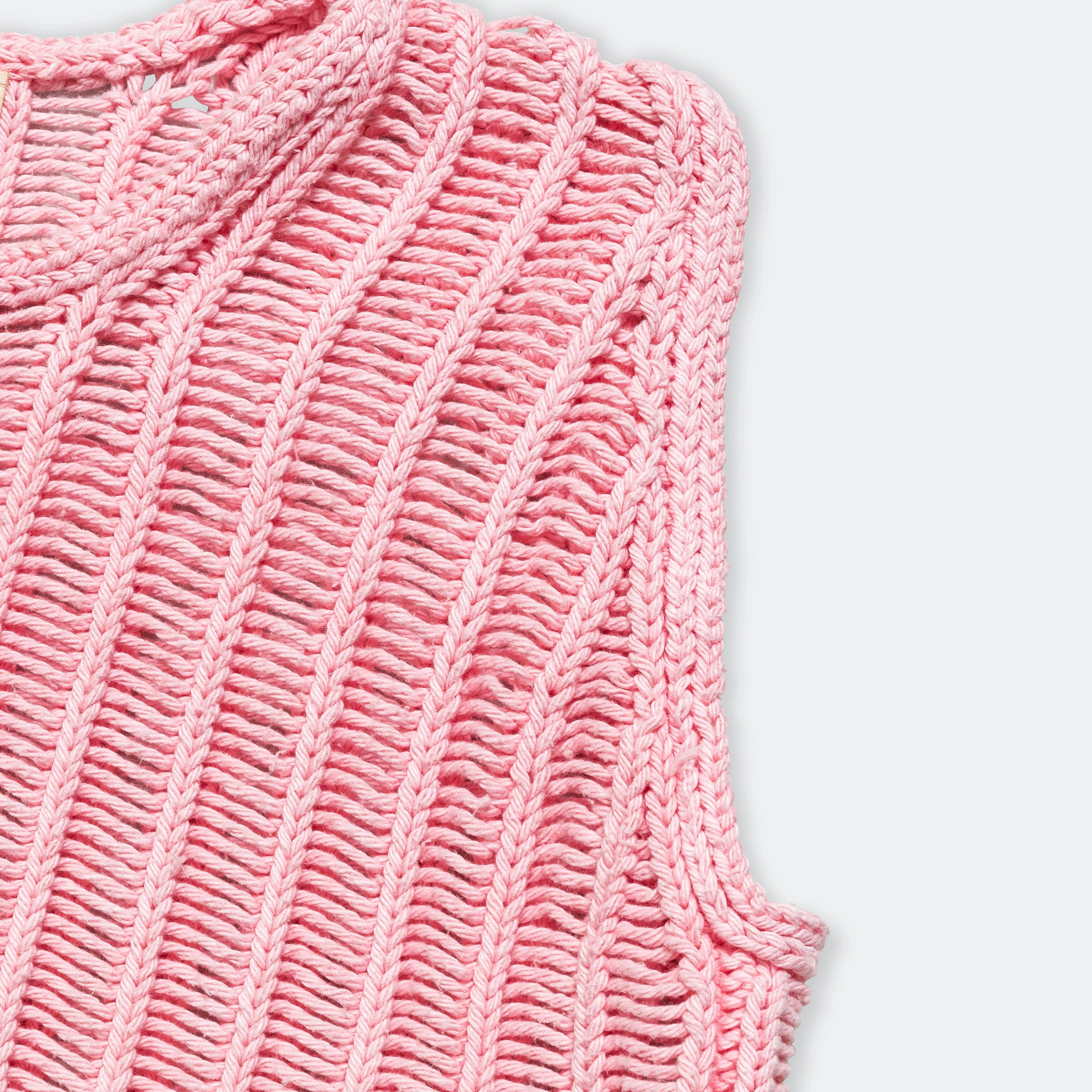 Machine Knitted Vest - Pink