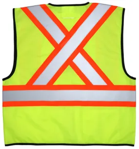 MCR Safety CSA Poly, Lime Vest  4 1/2 Orange/Sil X3