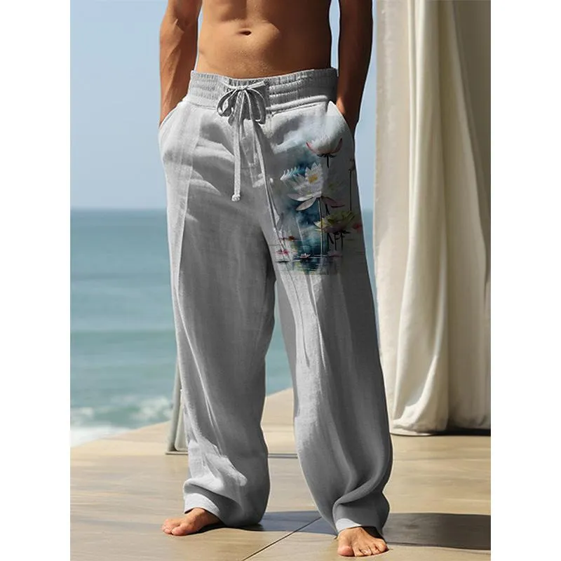 Men's Casual Simple Printed Trousers 16887305YM